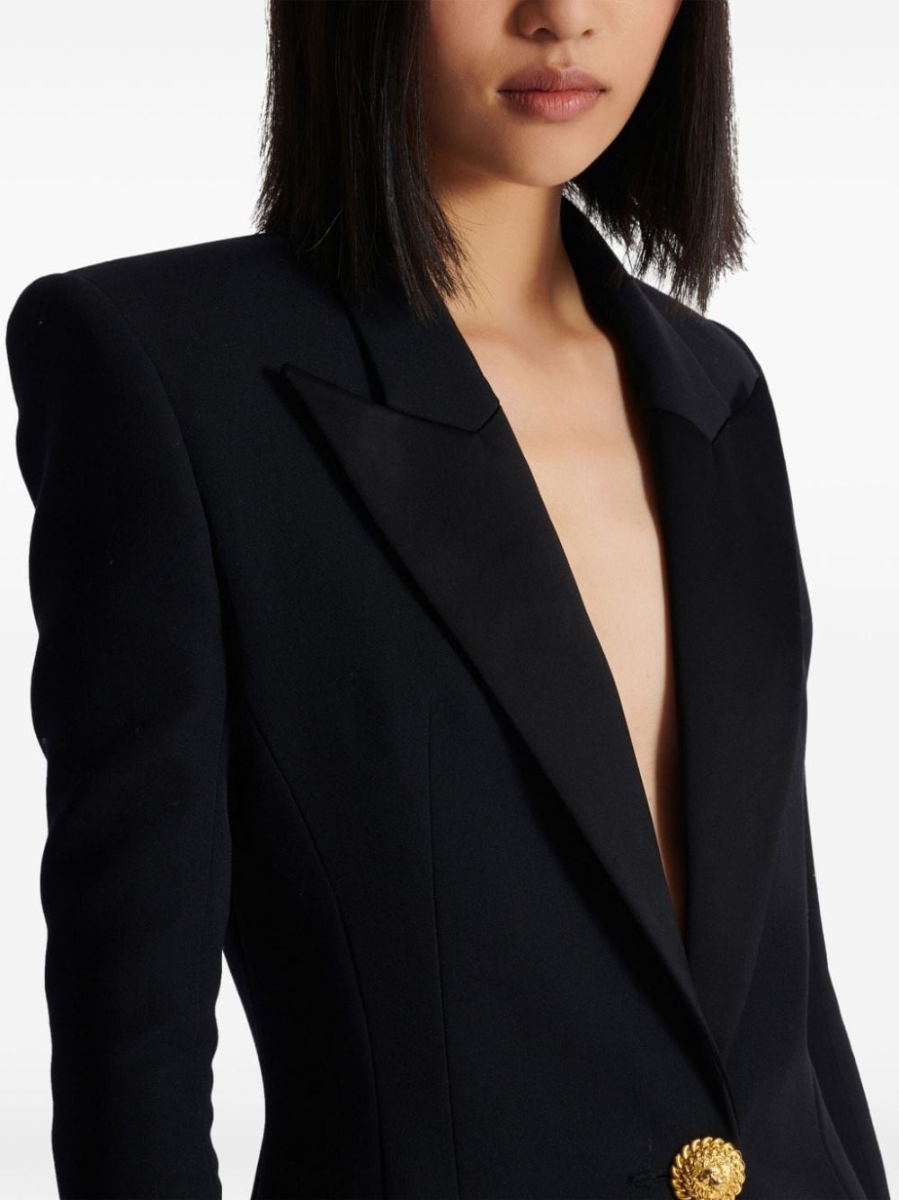 peak-lapel wool blazer - 6