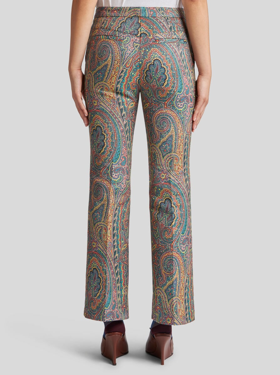 FLARED PAISLEY JACQUARD TROUSERS - 5