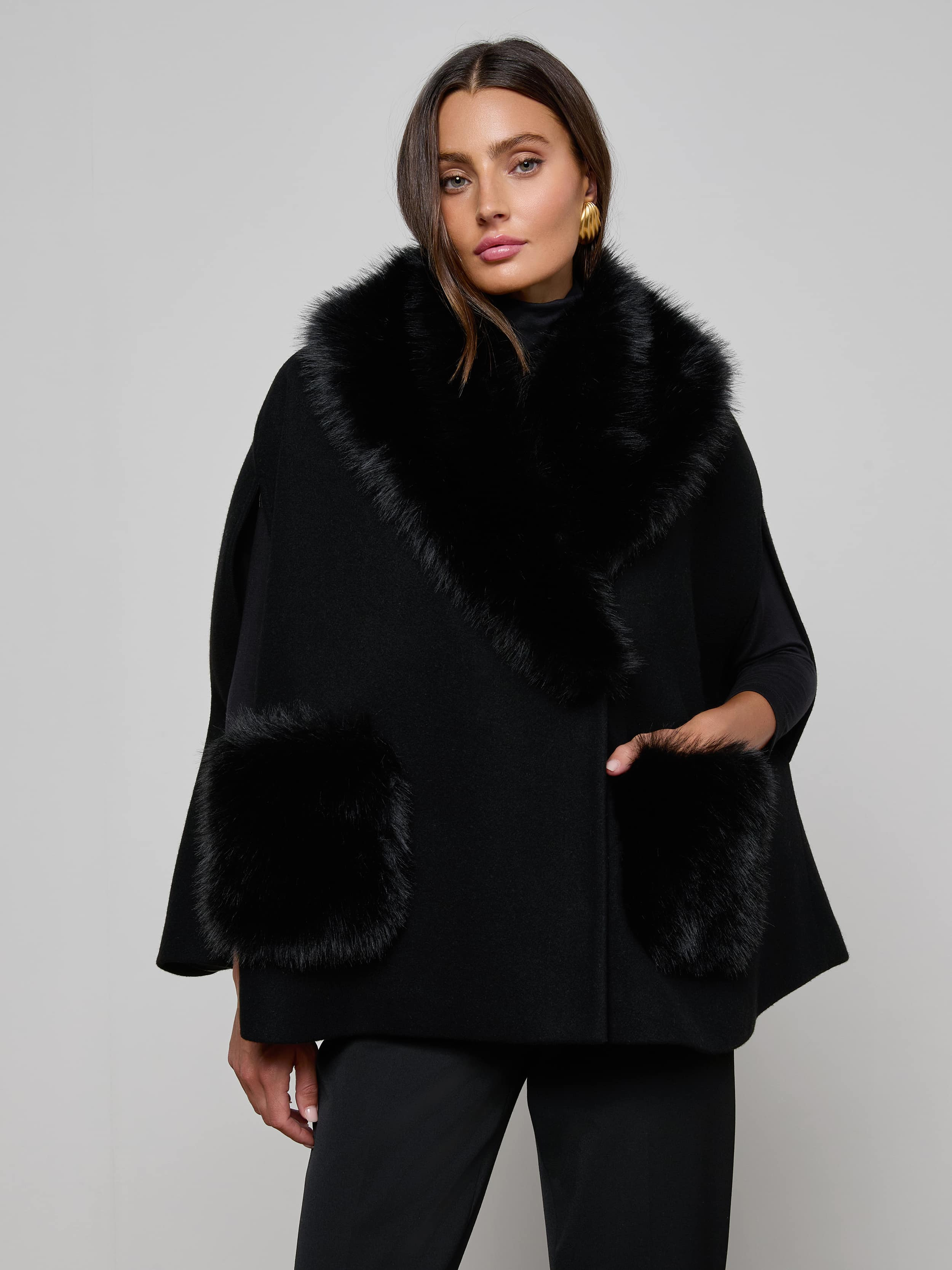 Chana Faux Fur Cape - 2