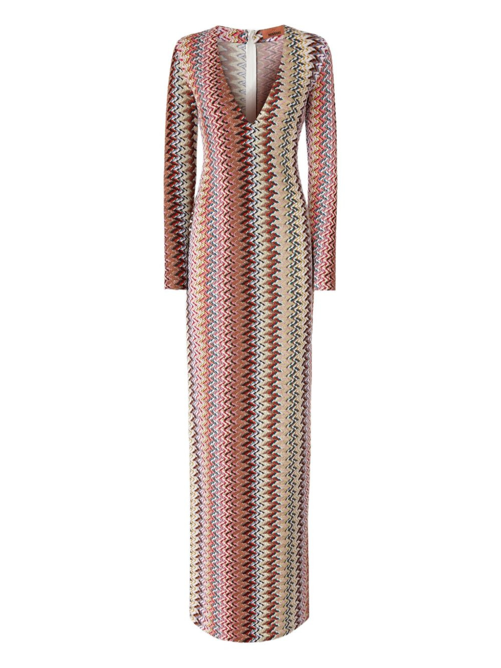 chevron-pattern maxi dress - 1