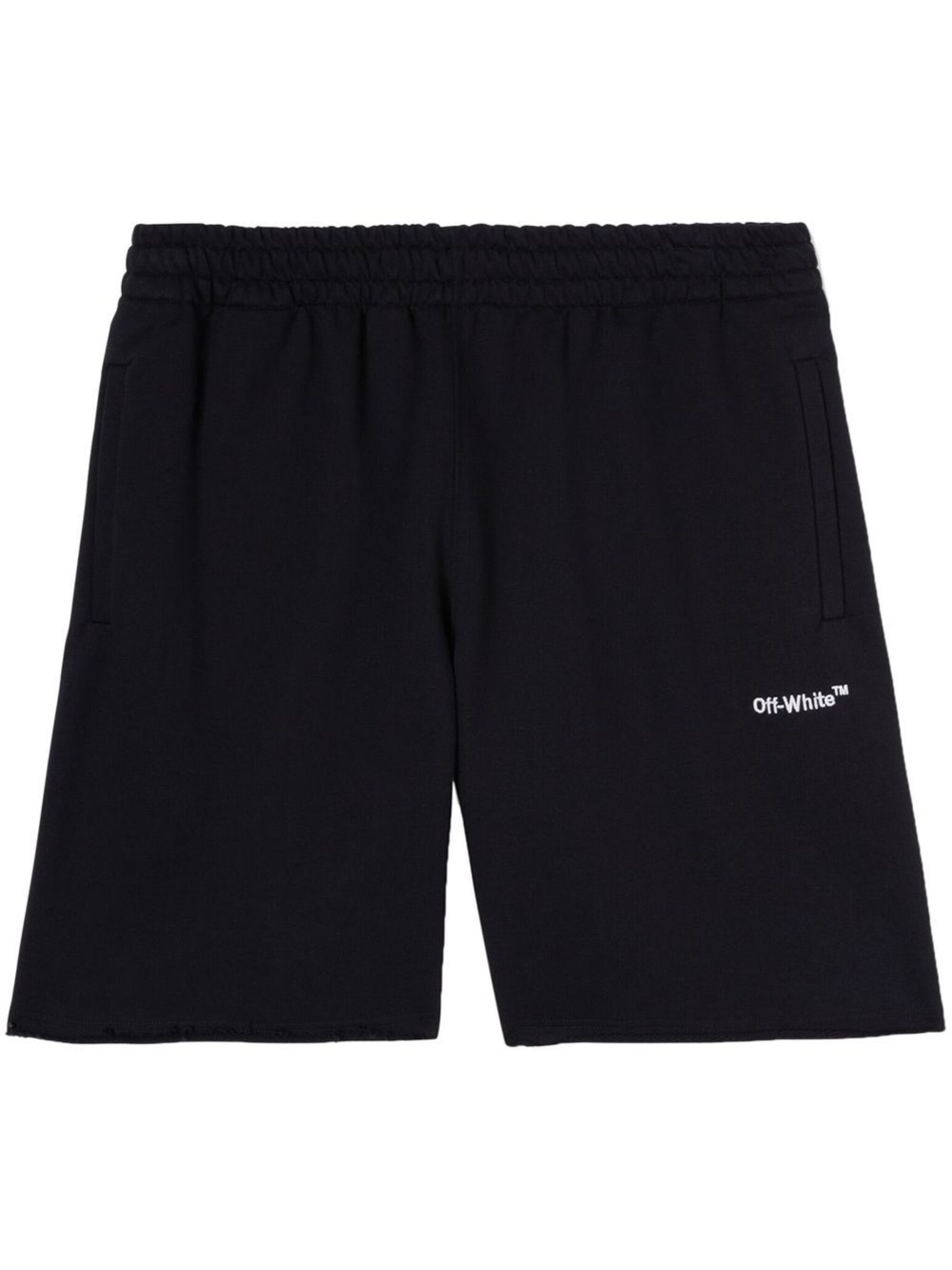 Off-White logo-waistband shorts - Black