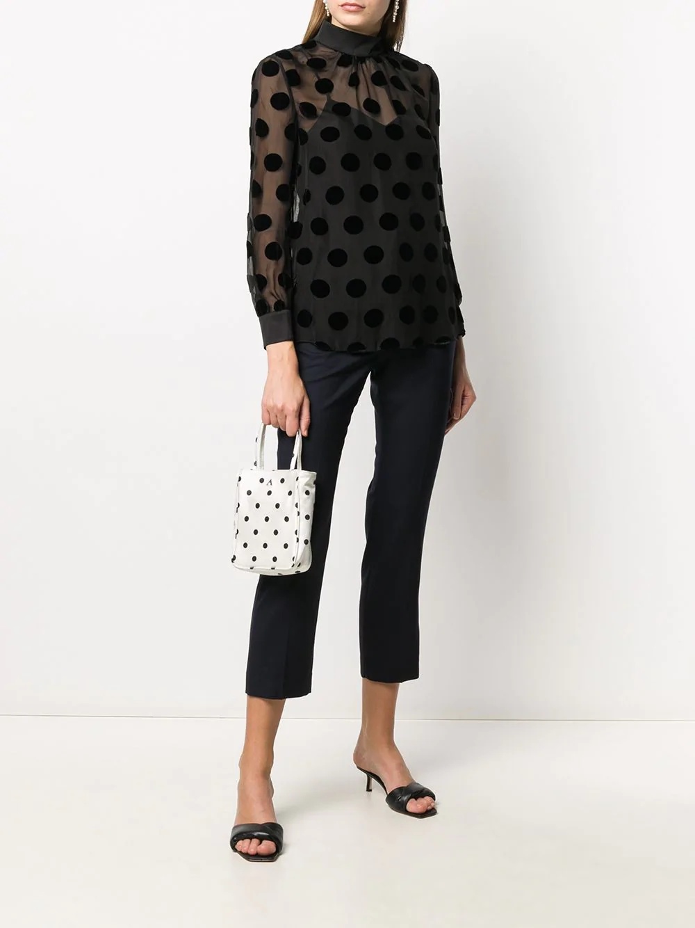 sheer polka-dot blouse - 2