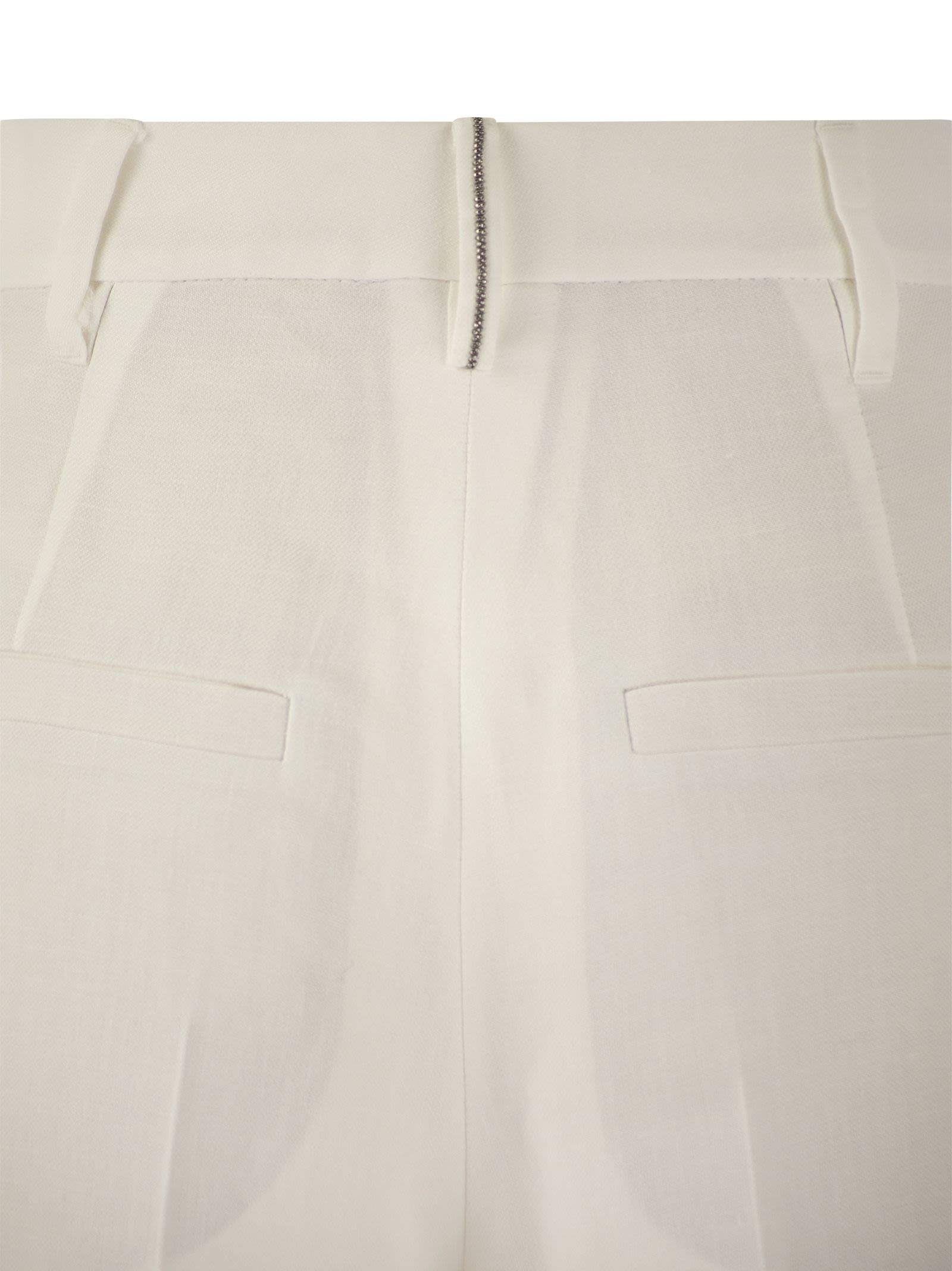 Brunello Cucinelli Women Slouchy Trousers In Viscose And Linen Fluid Twill With Moniline - 4