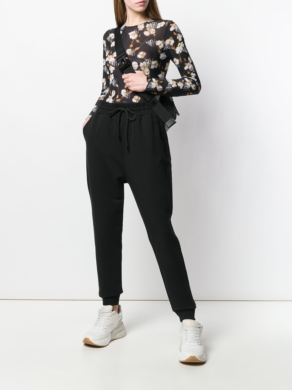 heart print sweatpants - 2