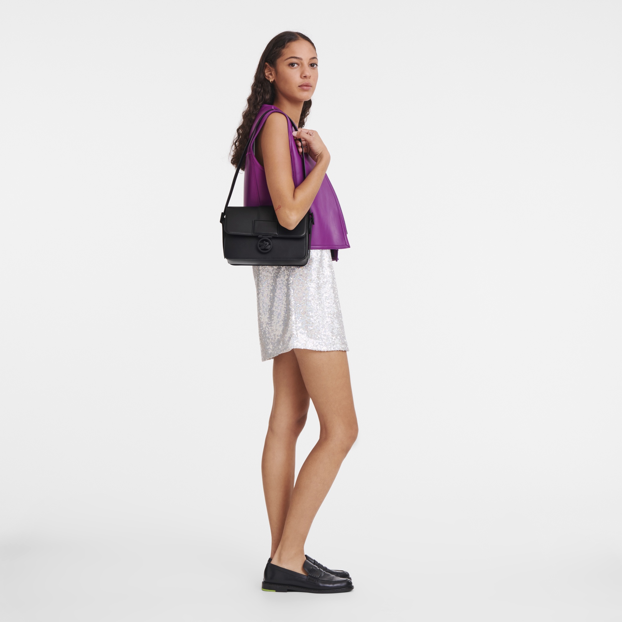 Box-Trot M Crossbody bag Black - Leather - 2