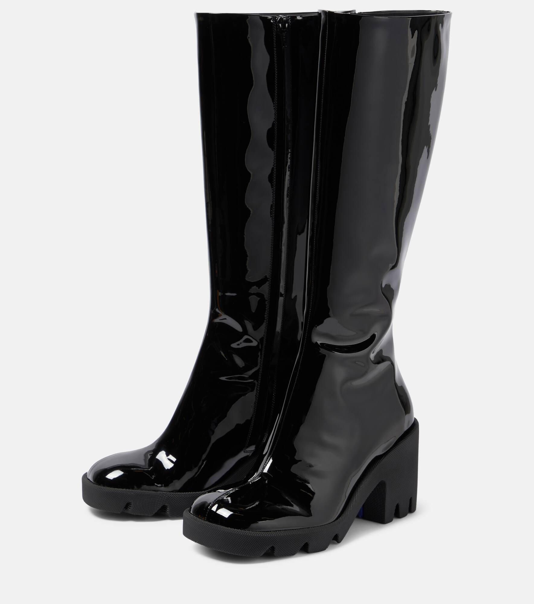 Stride patent leather knee-high boots - 5