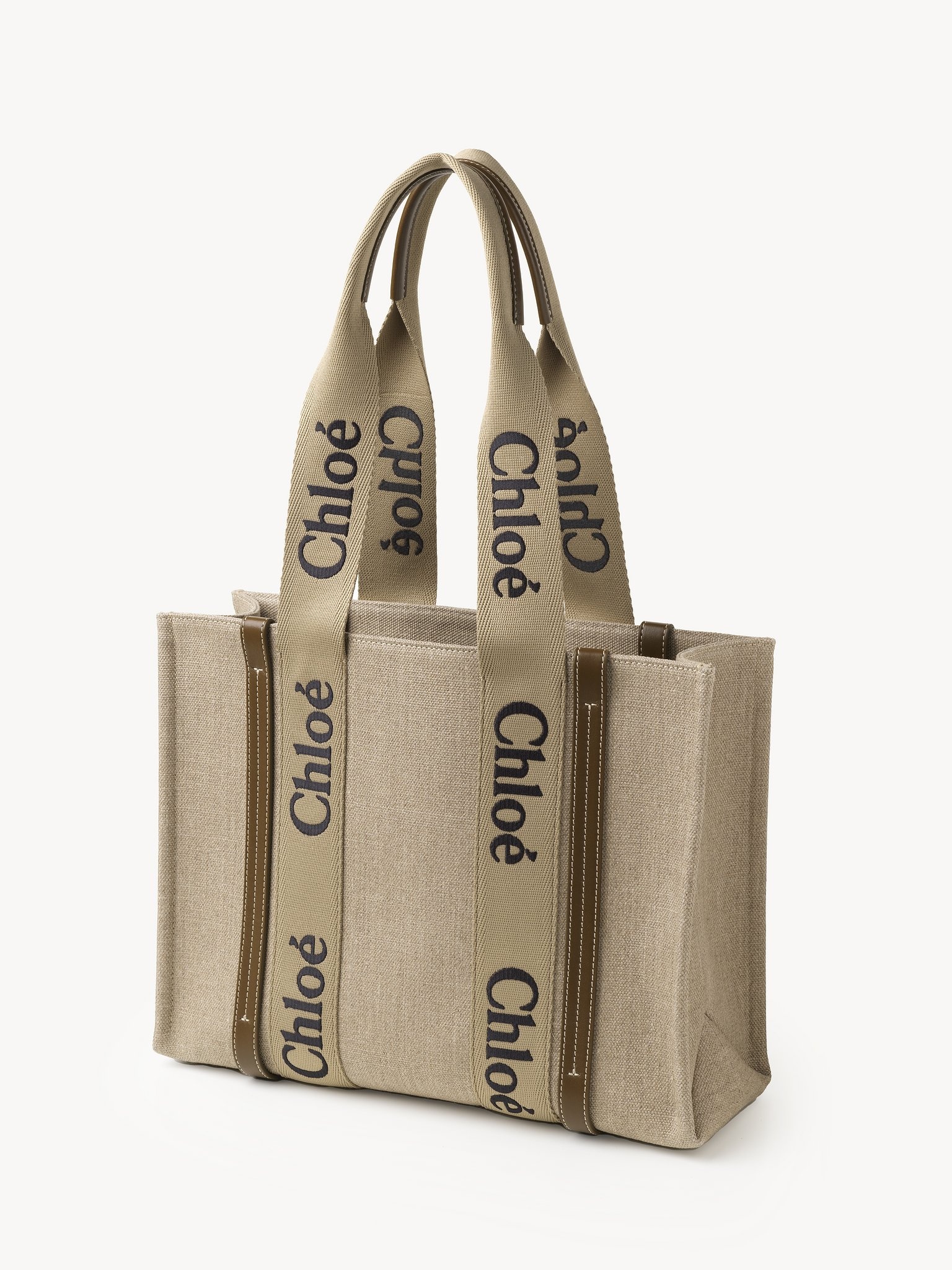 WOODY TOTE BAG IN LINEN - 3