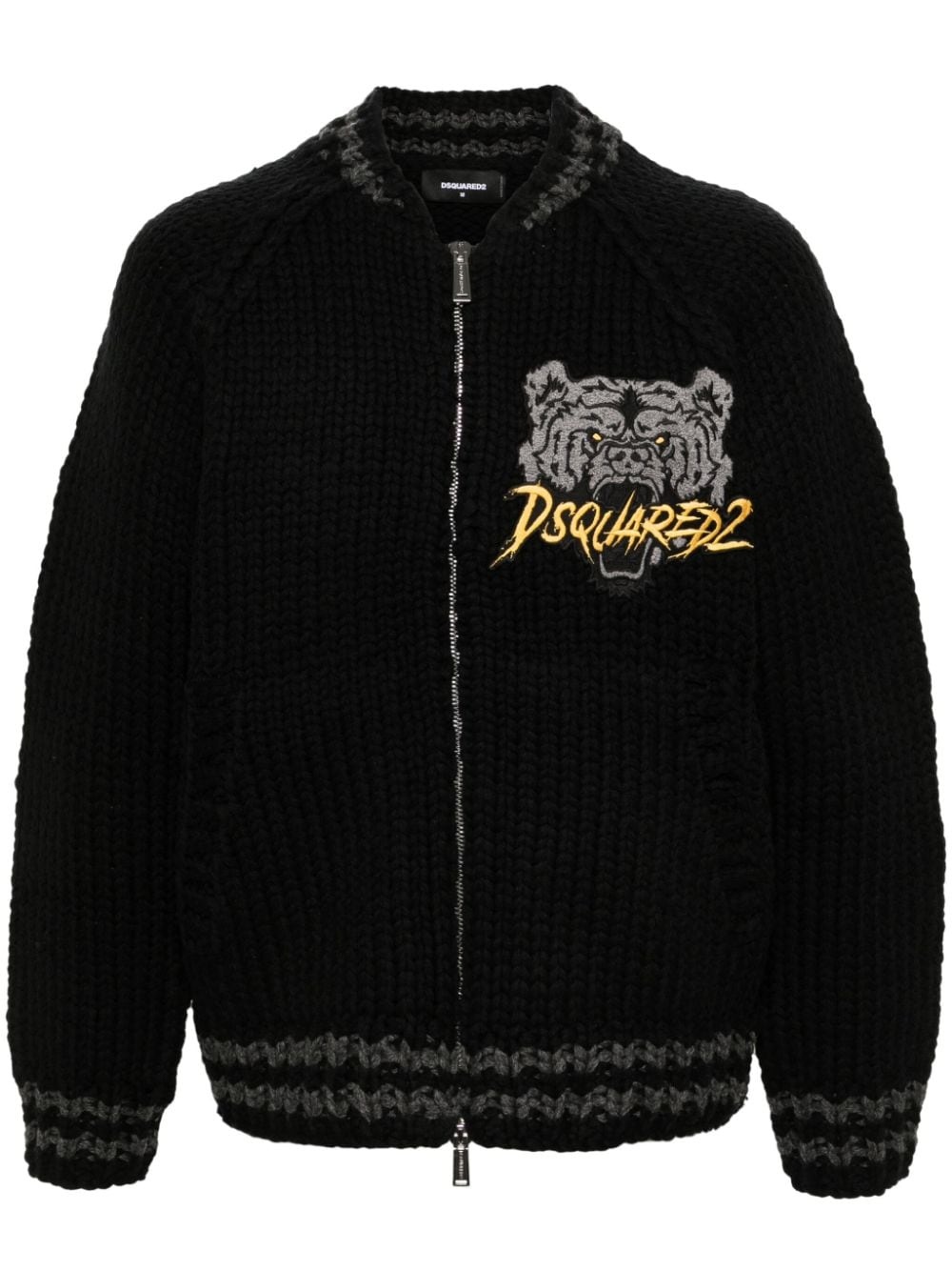 logo-patch cardigan - 1