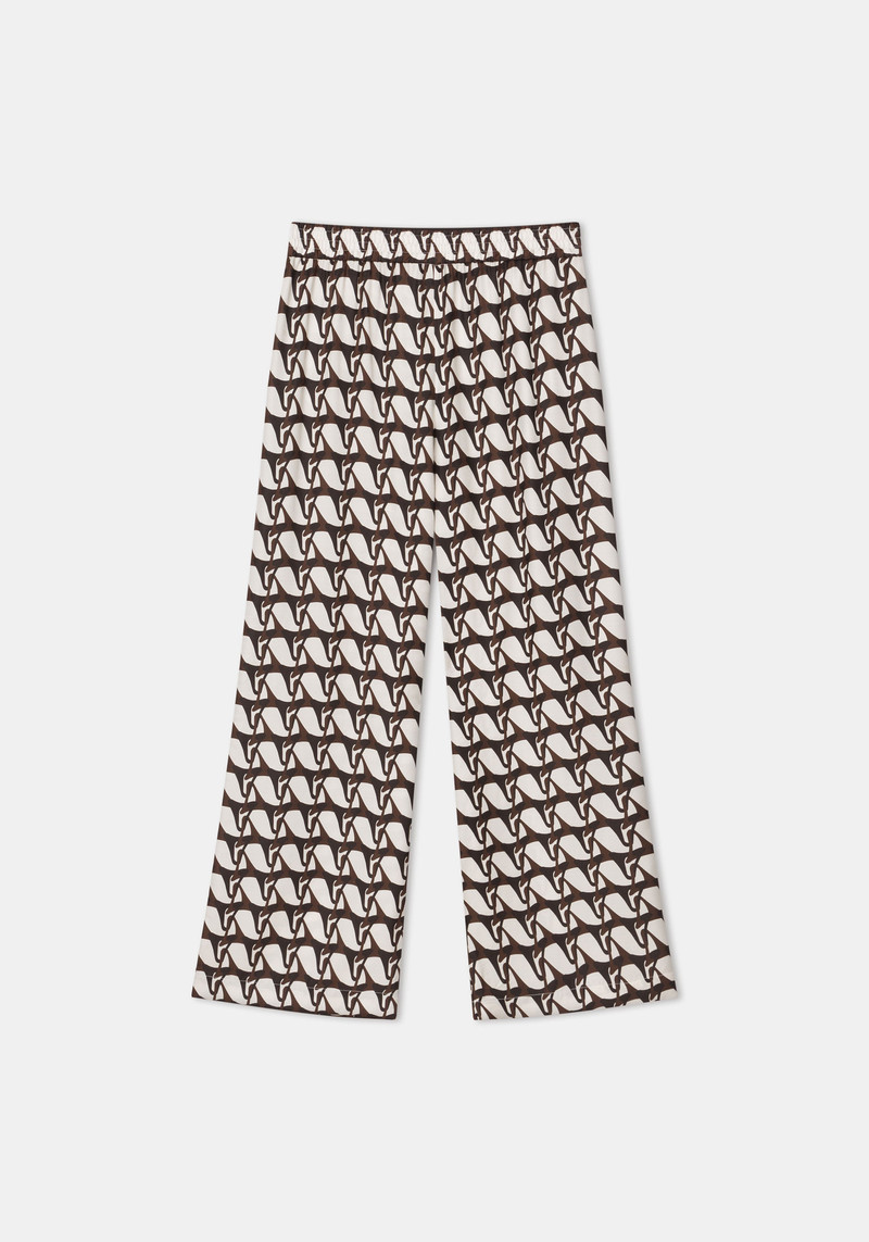 MALIK Monogram print silk pants 1