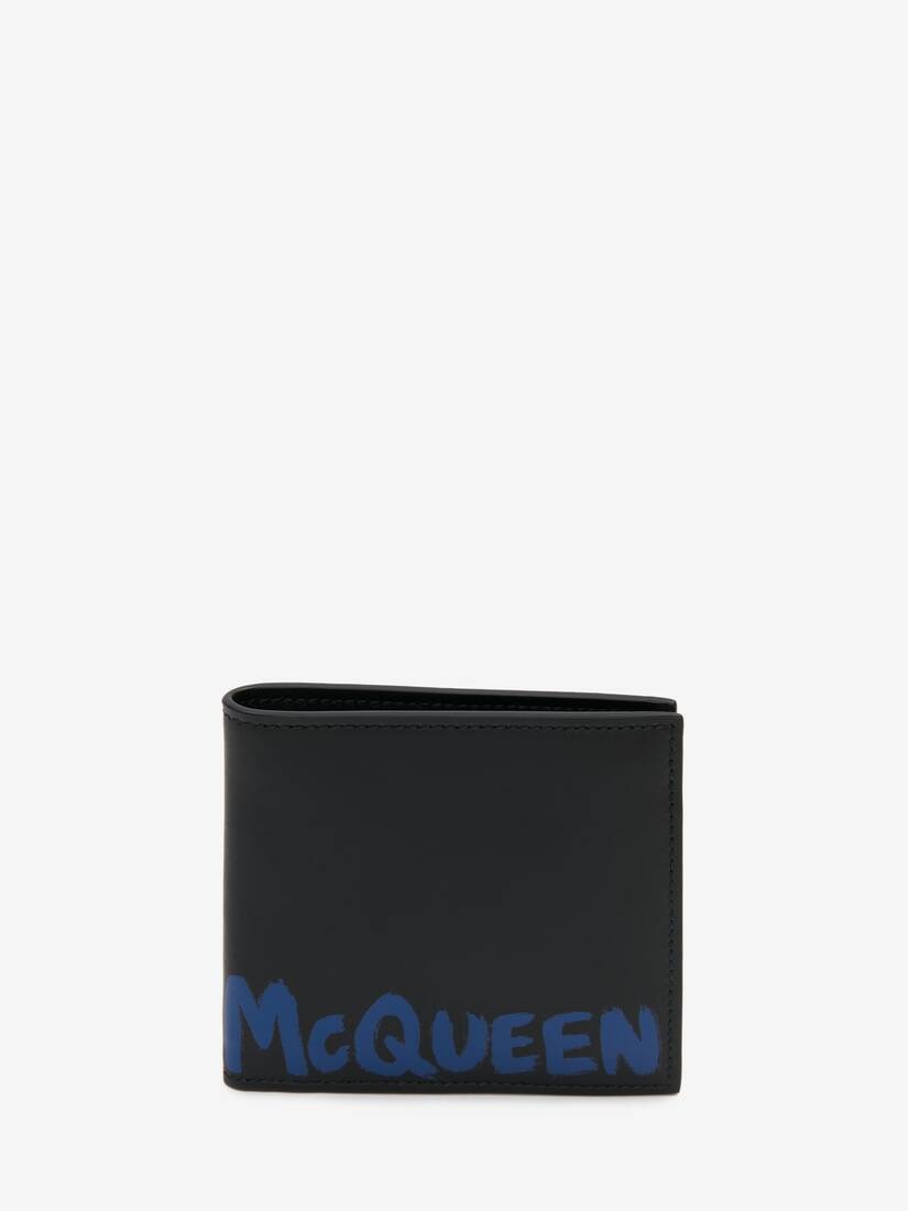 Men's McQueen Graffiti Billfold Wallet in Black - 1