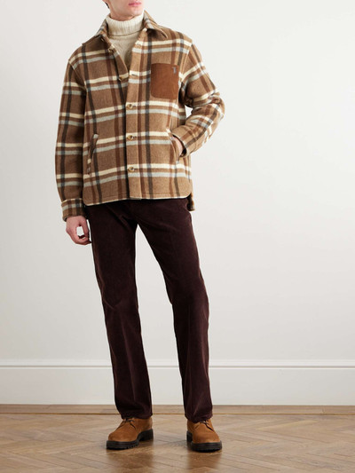 Tod's Suede-Trimmed Checked Wool-Blend Shirt Jacket outlook