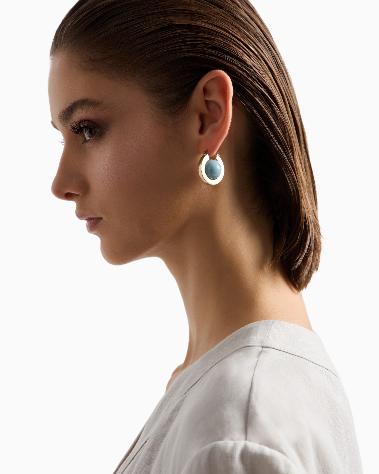 METAL EARRINGS WITH RESIN SPHERES - 3