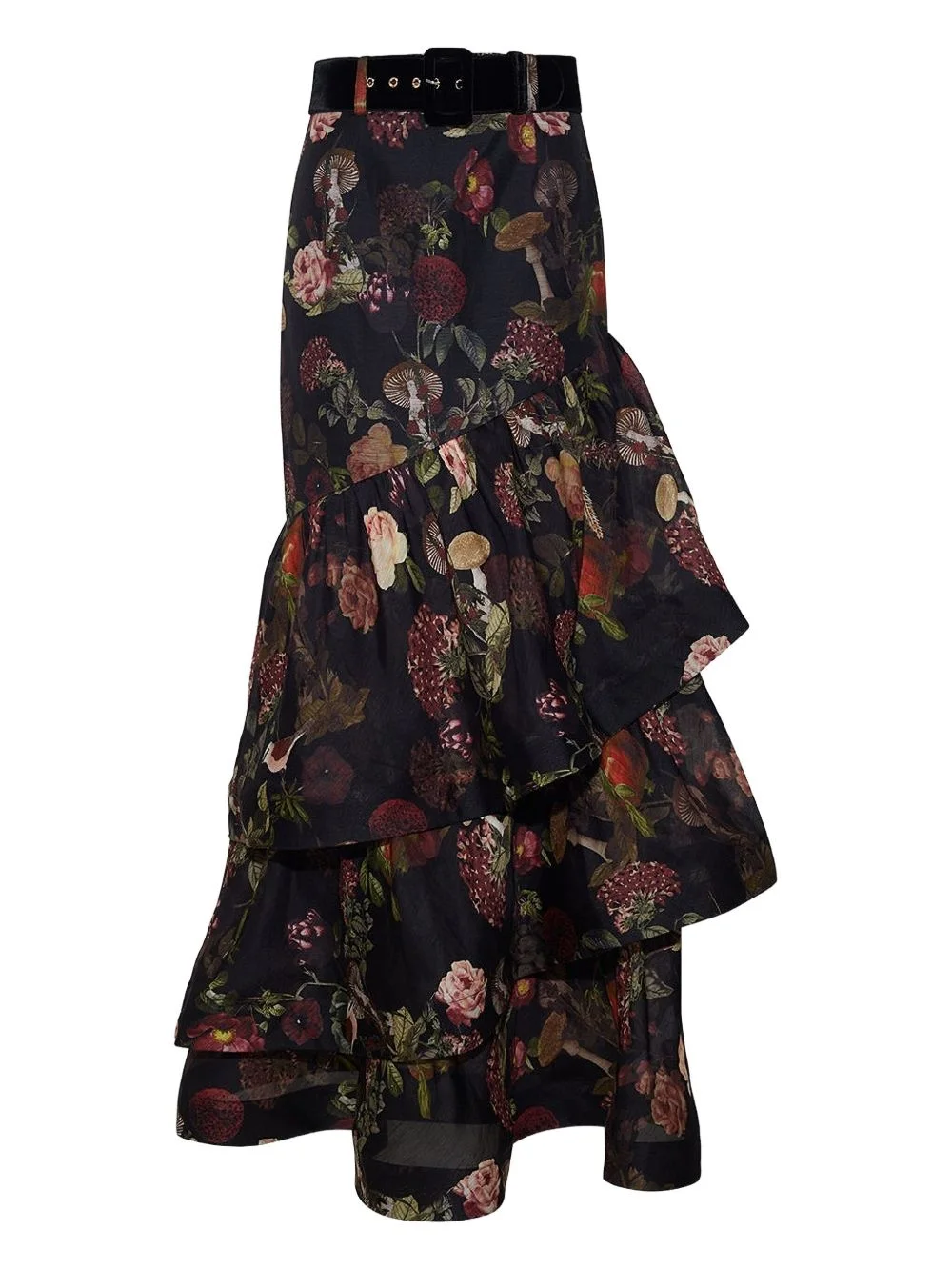 Priya floral-print ruffled maxi skirt - 1