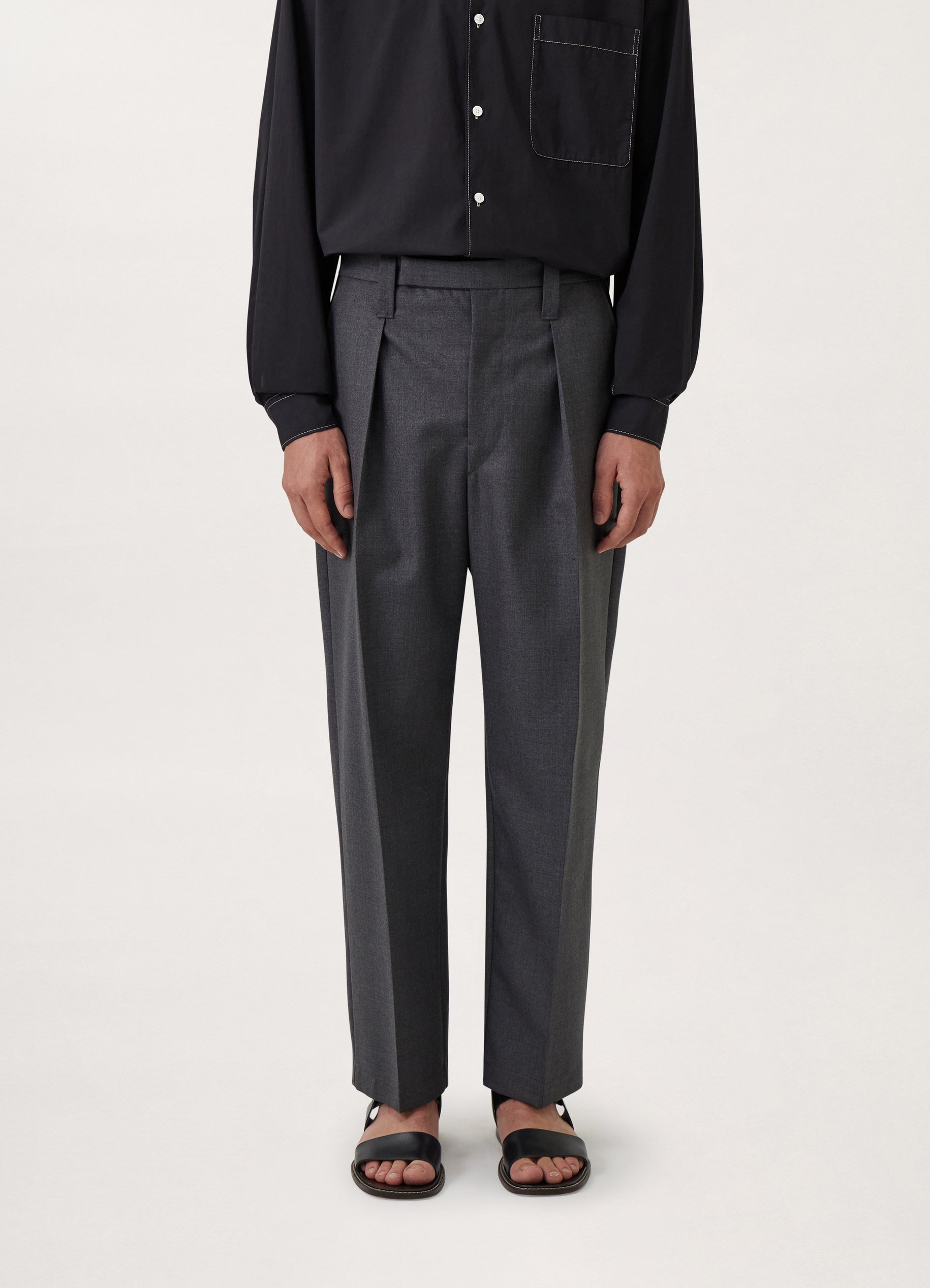 ONE PLEAT PANTS - 3