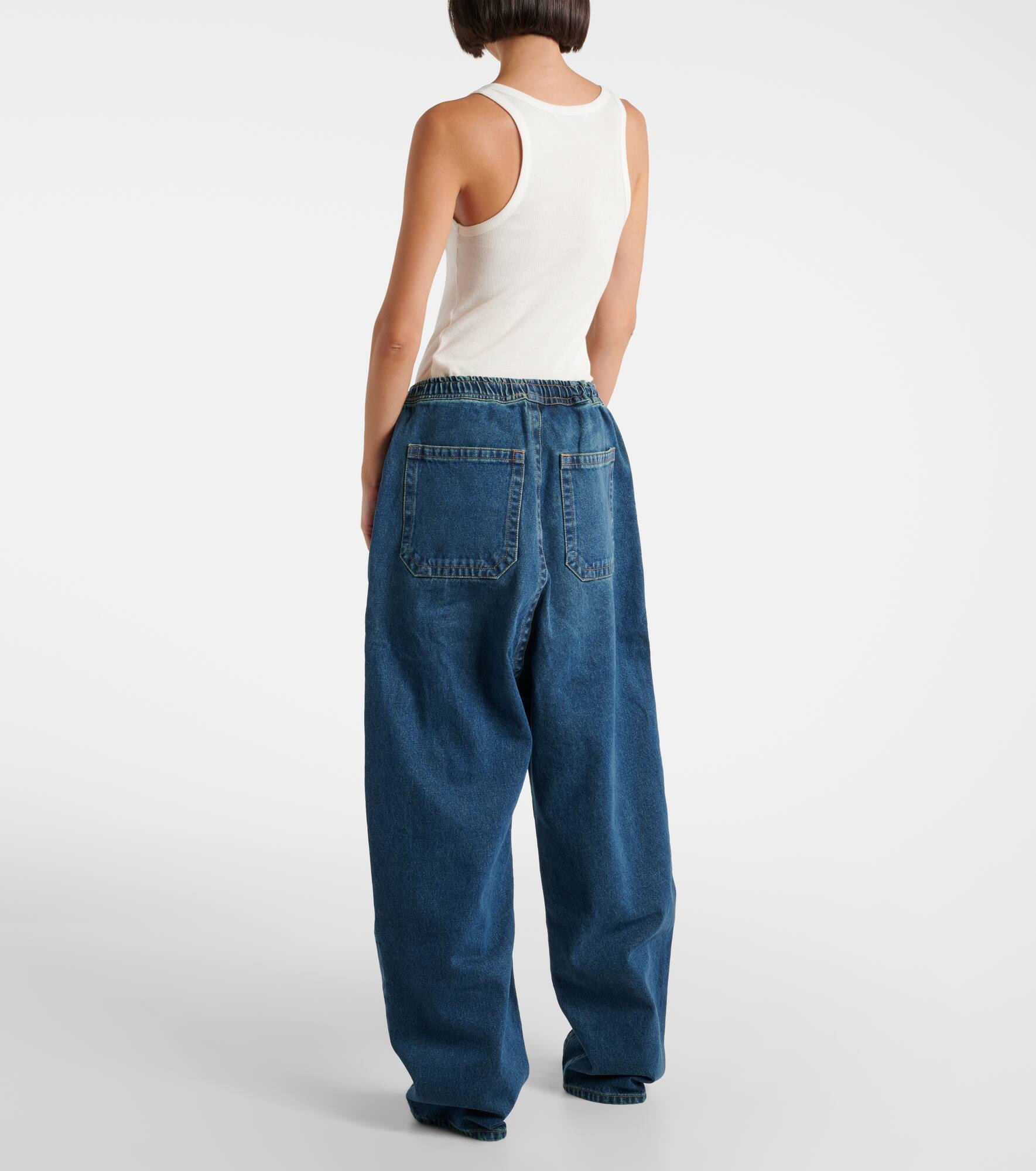 Logo low-rise wide-leg jeans - 3