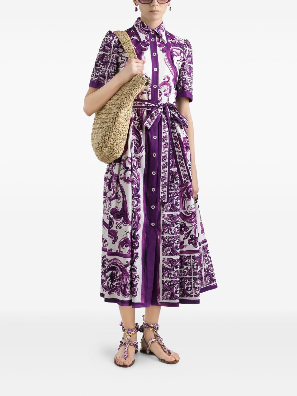 Majolica-print midi dress - 2