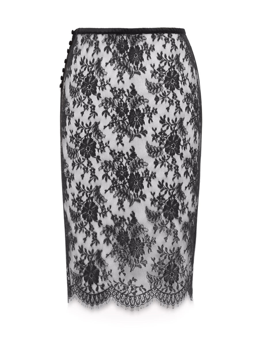 Saint Laurent Women Lace Wrap Pencil Skirt - 2