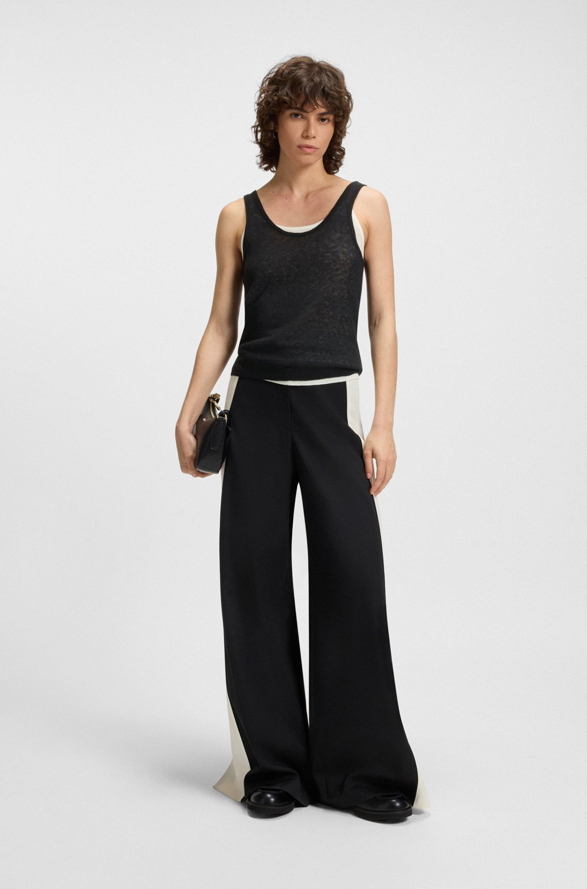 KNITTED VEST TOP WITH LAYERED DESIGN - 3
