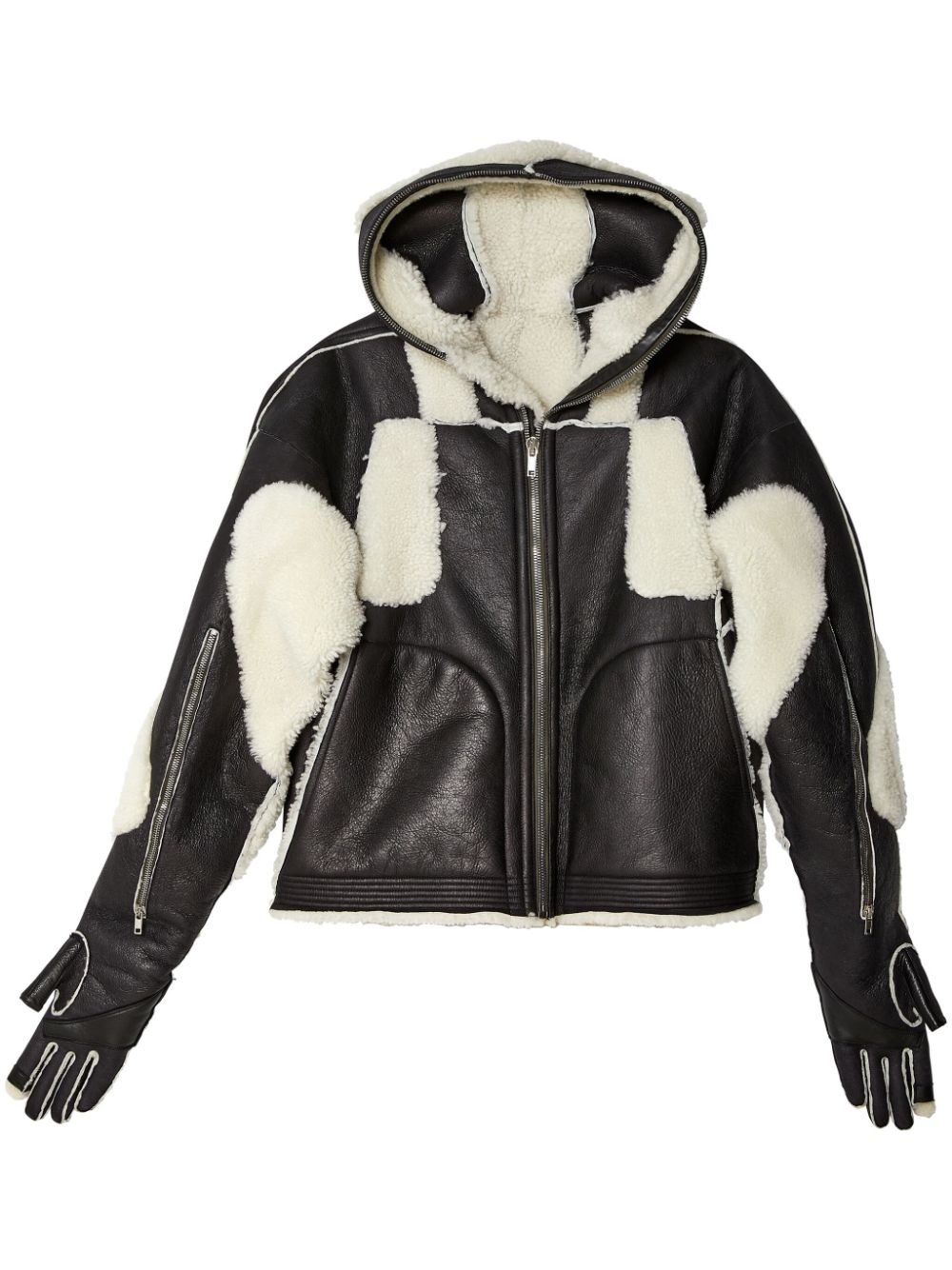 Reversible Leather And Shearling Jacket in Black - Rick Owens