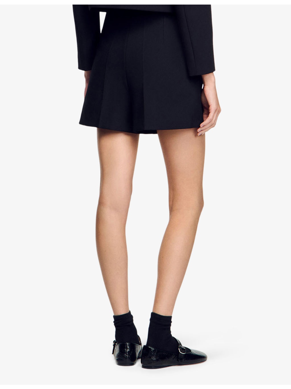 High-rise centre-crease stretch-woven shorts - 4