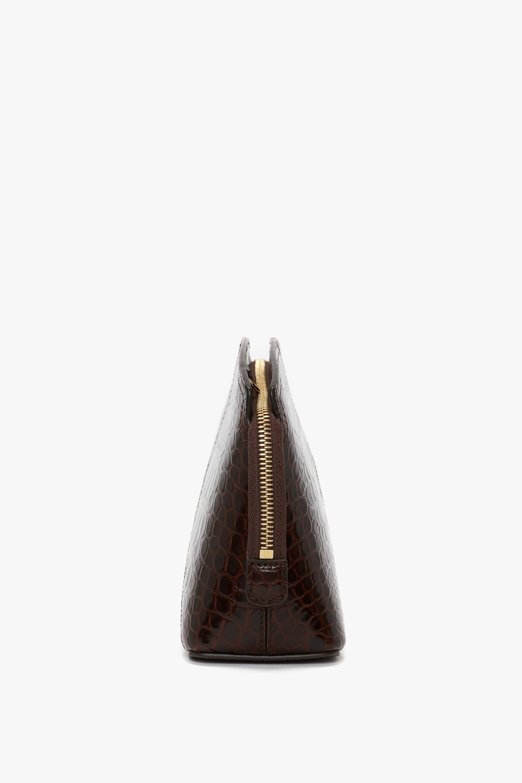 Victoria Crossbody Bag In Dark Brown Croc Embossed Leather - 5