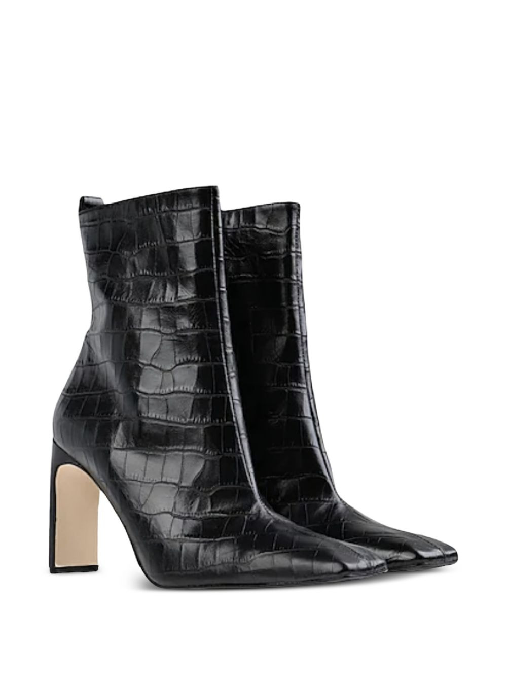Marcelle crocodile-effect square-toe boots - 2