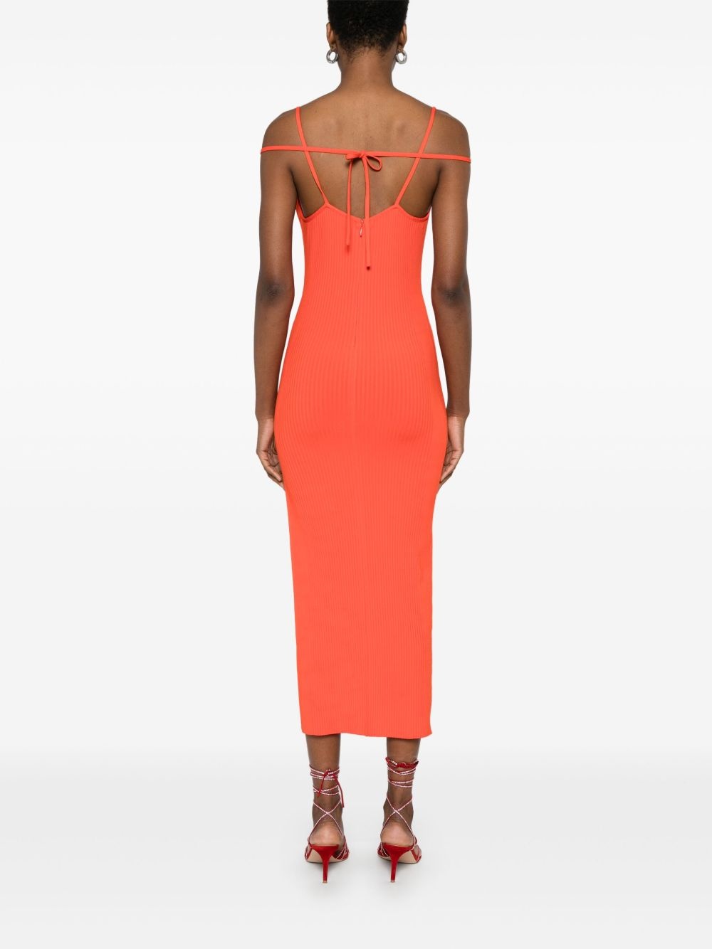 crystal-buckle knitted maxi dress - 4