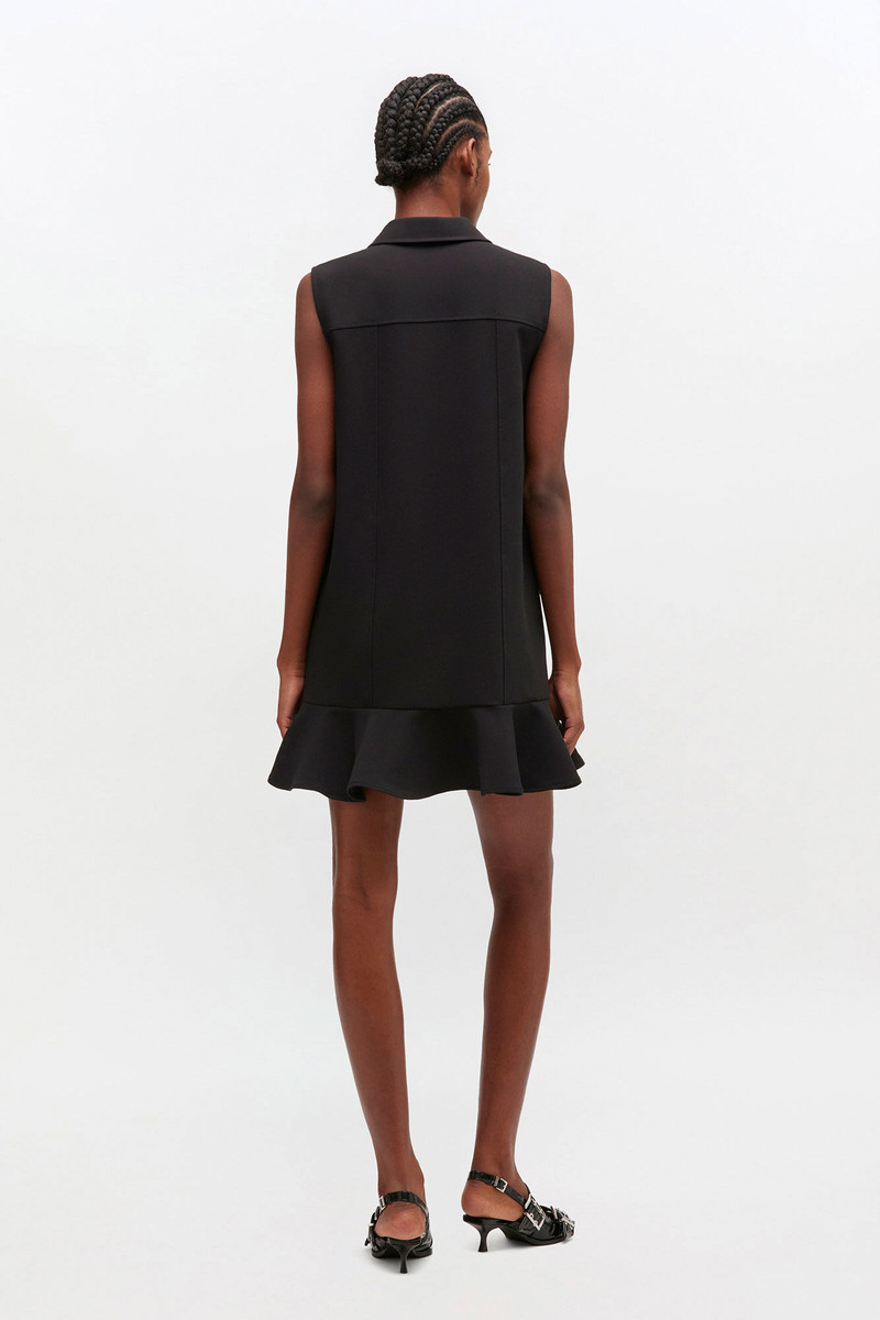 BLACK TWILL SUITING MINI DRESS 3