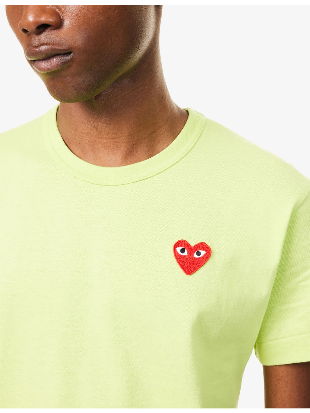 Embroidered Heart logo Crewneck Cotton-Jersey T-Shirt - 5
