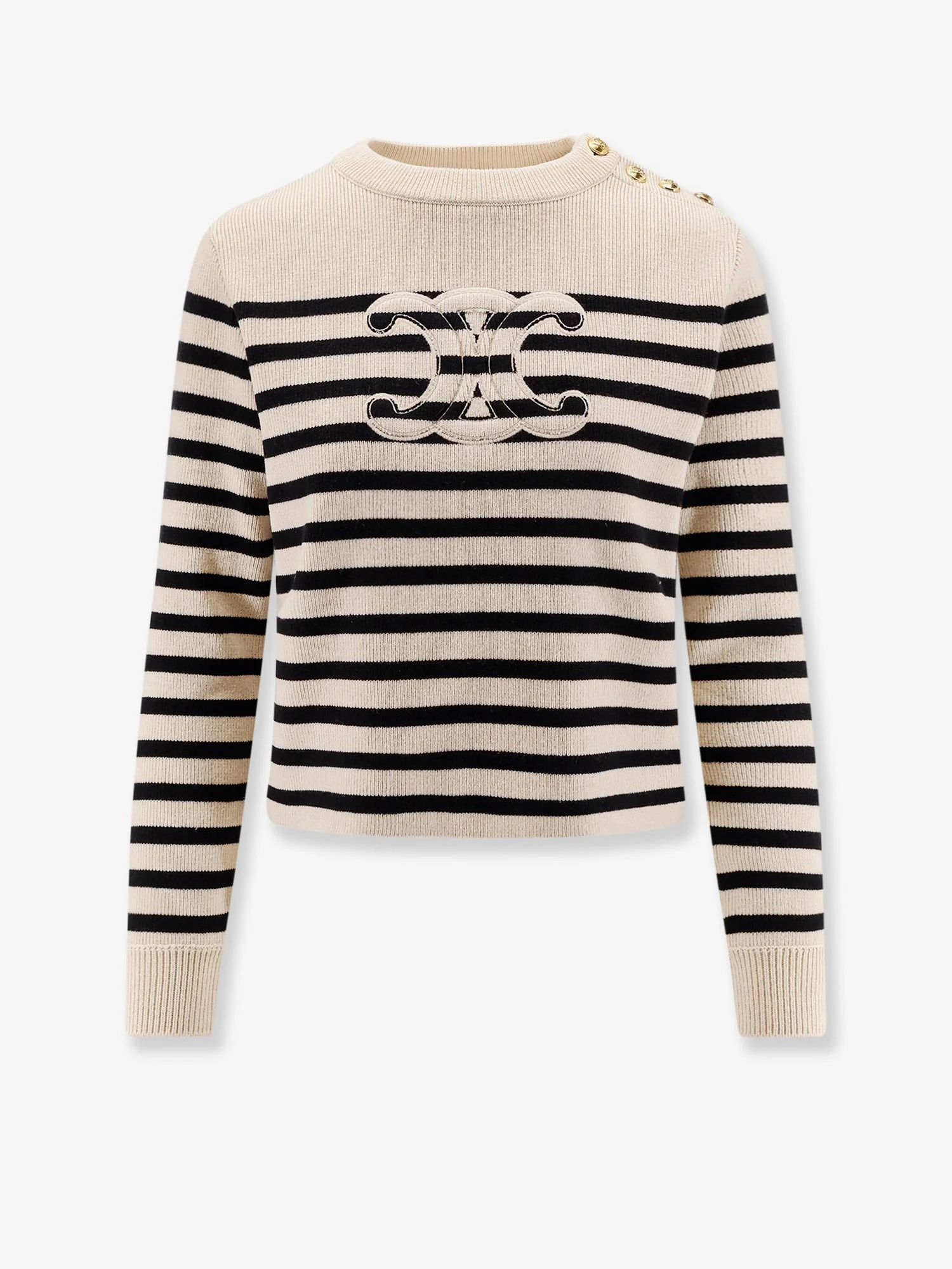 Celine Women Triomphe Cashmere And Wool Sweater - 1