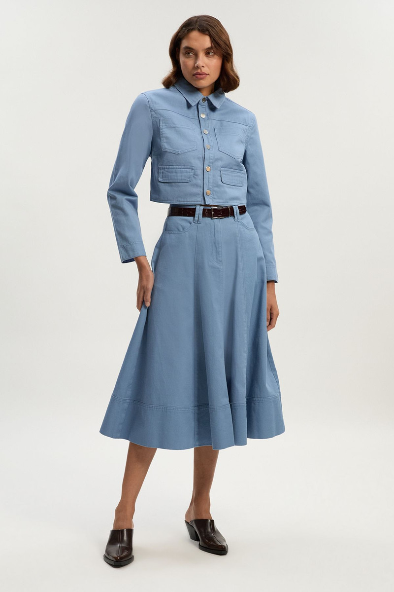 Denim 5 Pocket Midi Skirt 1