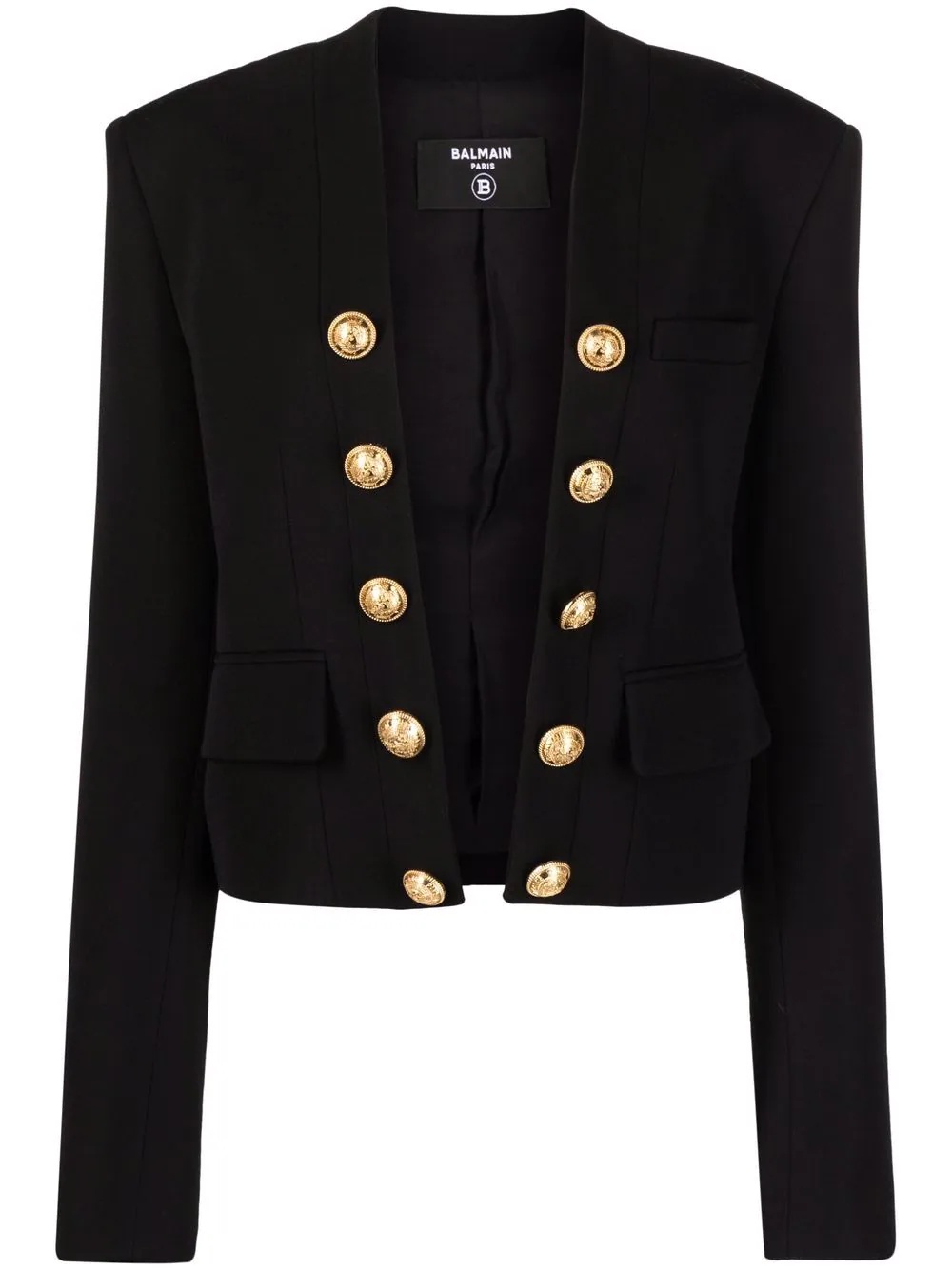 decorative button detail jacket - 1