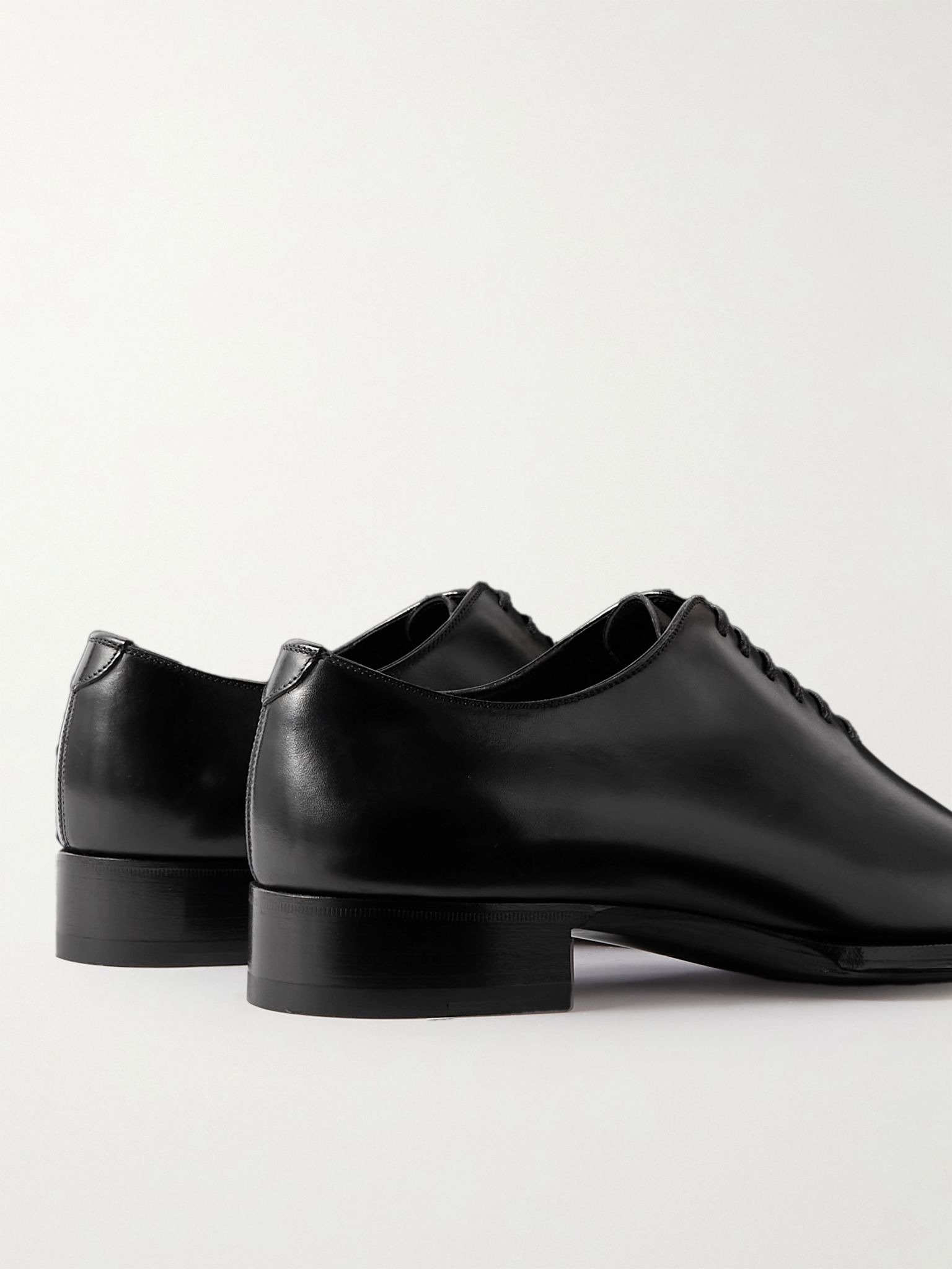 Elkan Whole-Cut Glossed-Leather Oxford Shoes Black - 5