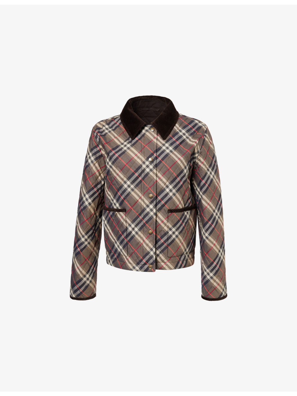 Check-Print Quilted Cotton Jacket - 1