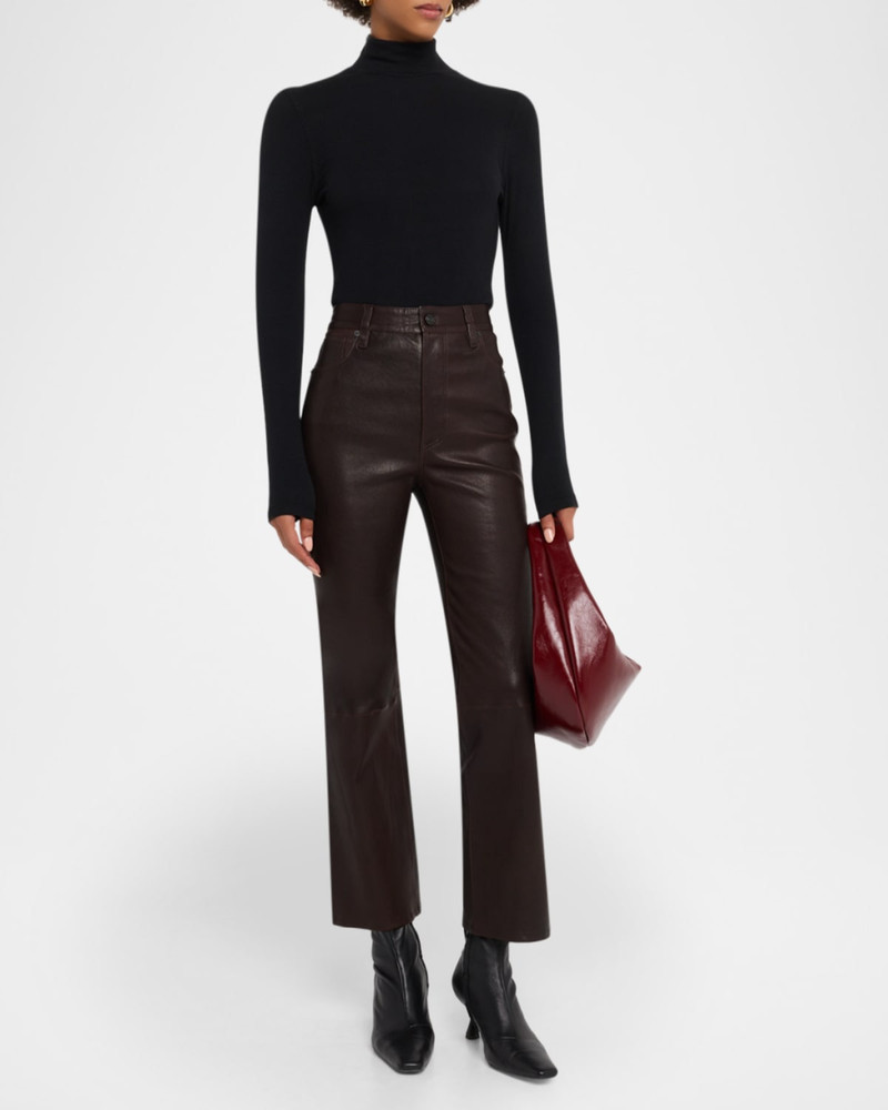 FRAME The Leather Reboot Crop Jeans outlook