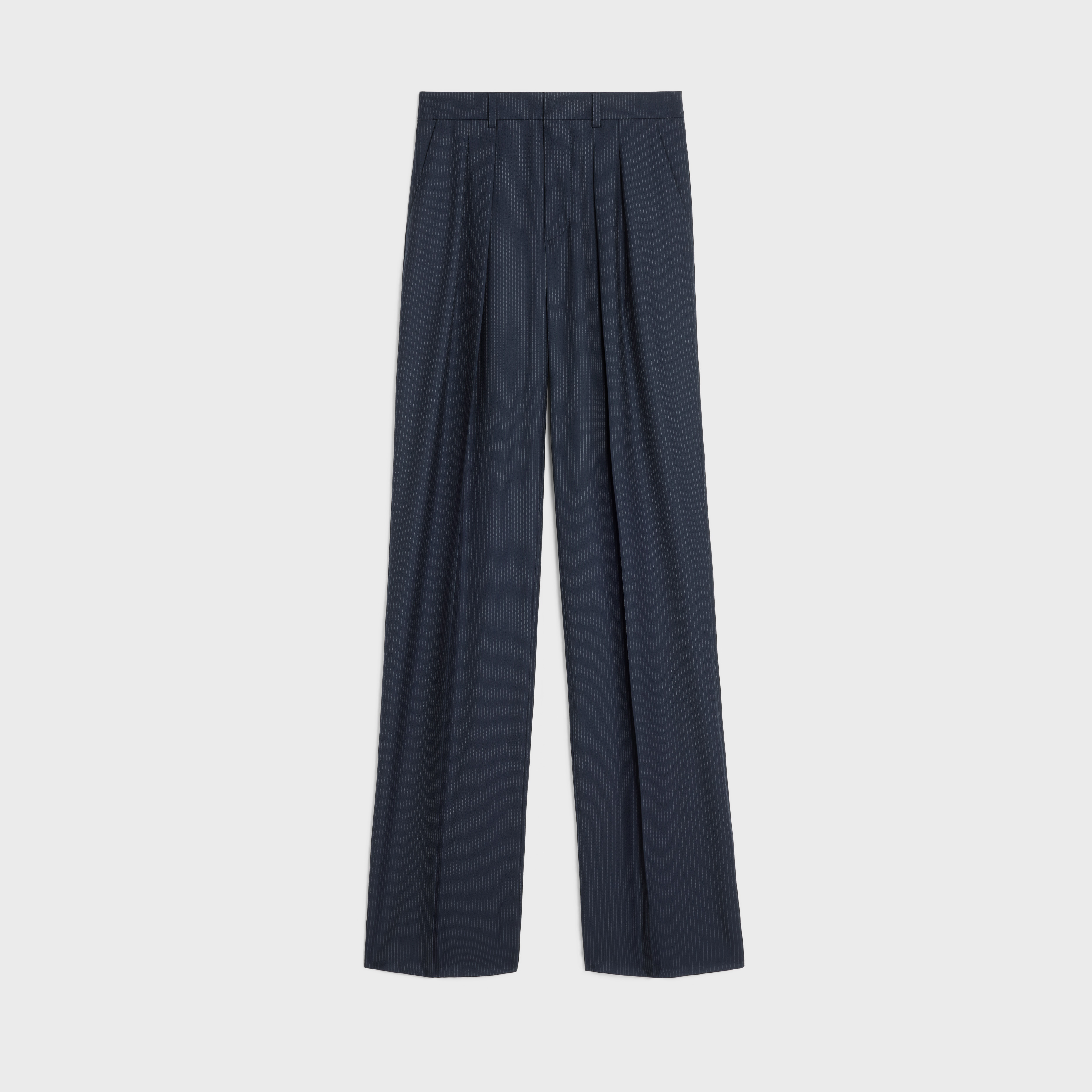 double-pleated tixie pants in striped wool - 1