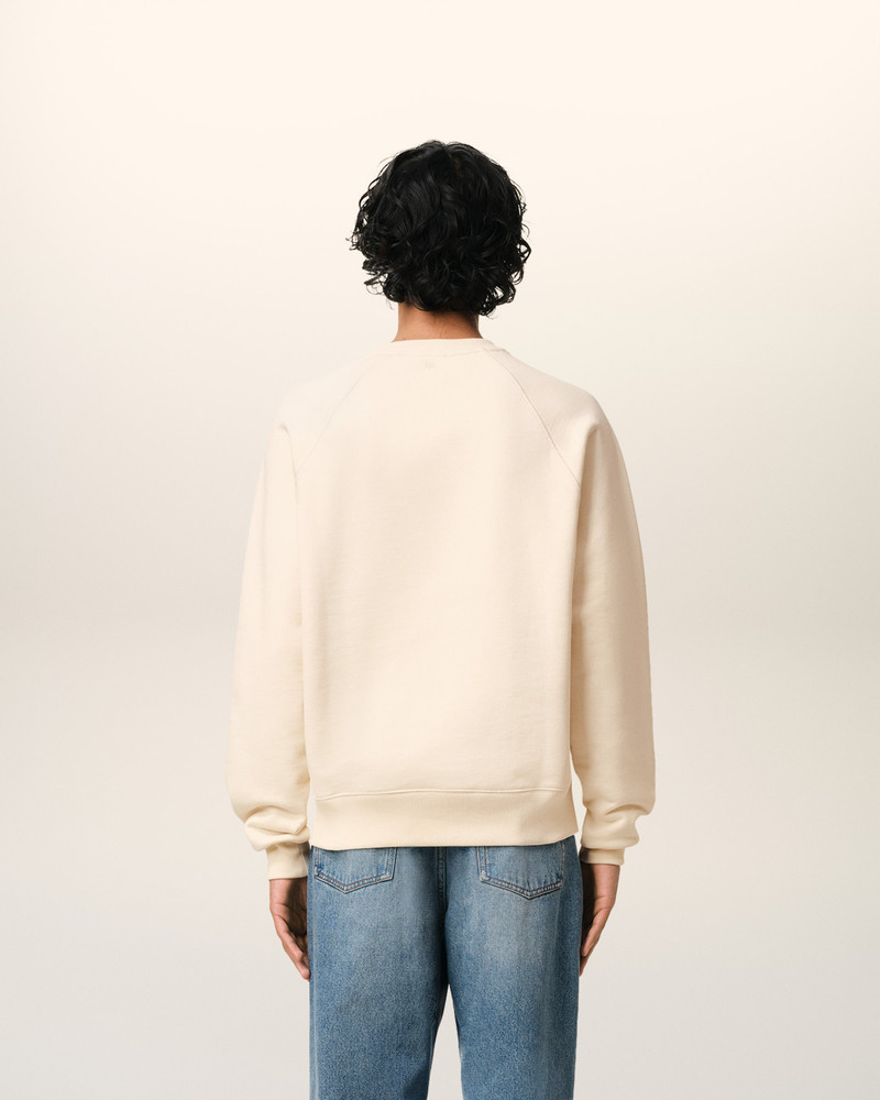 BEIGE COTTON AMI DE COEUR PATCH SWEATSHIRT 5