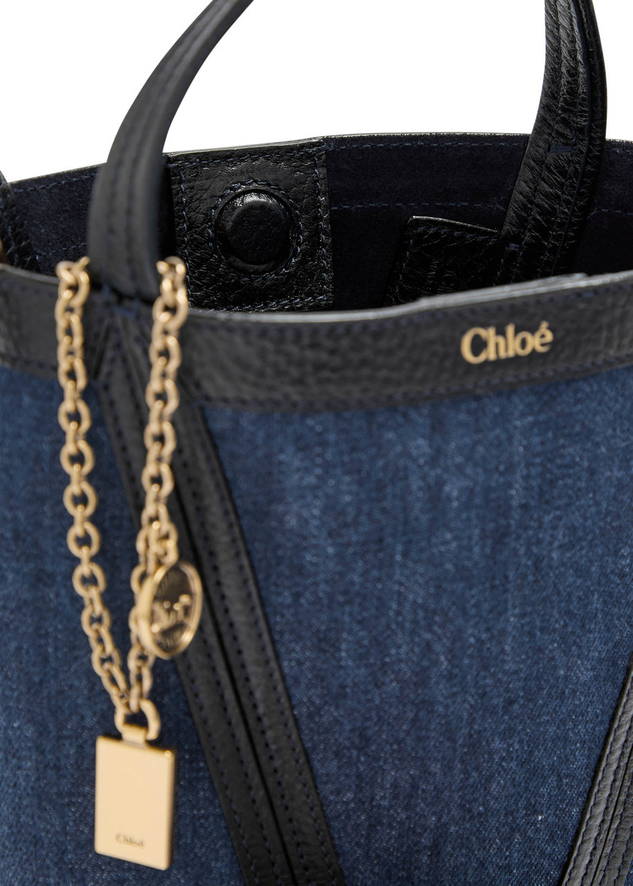 Chloe Spin Mini Denim Tote - 4