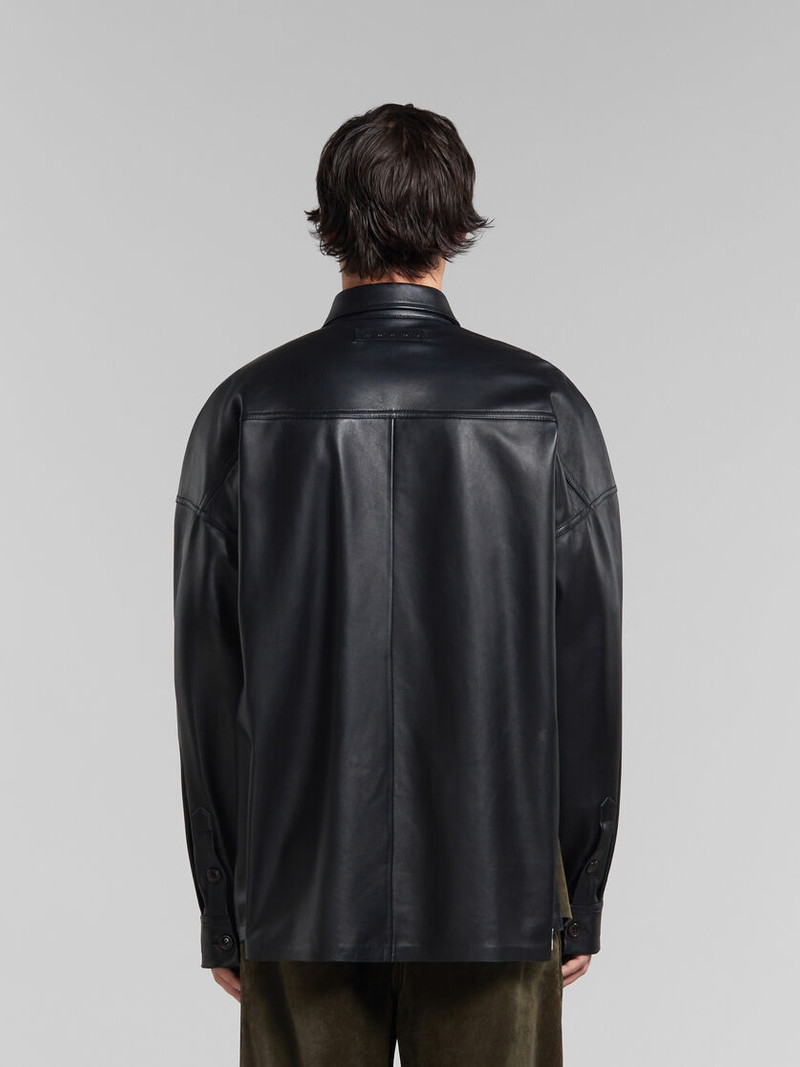 GREEN SUEDE SHIRT WITH LEATHER BACK 3