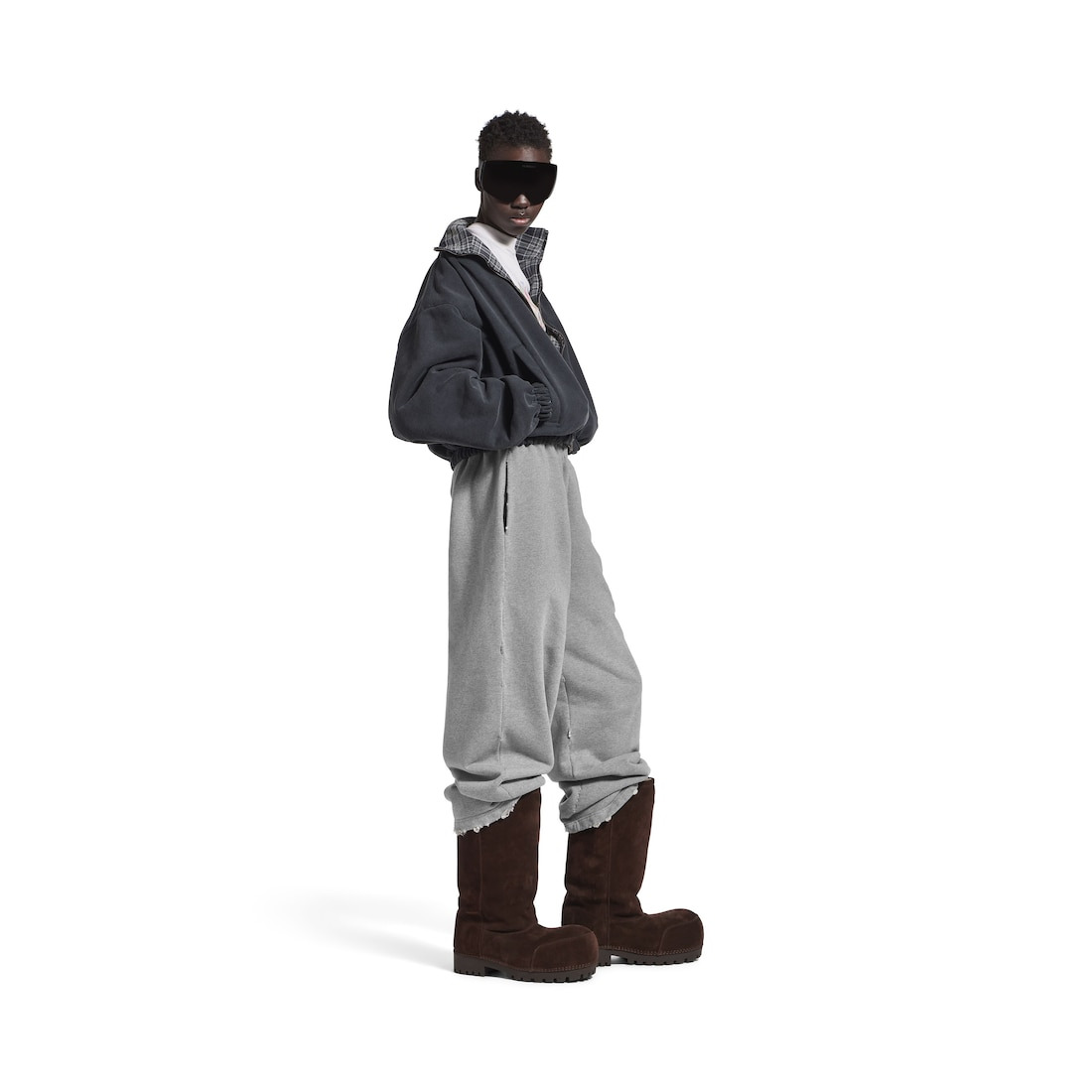 Men's Baggy Pants in Dark Heather Grey - 3