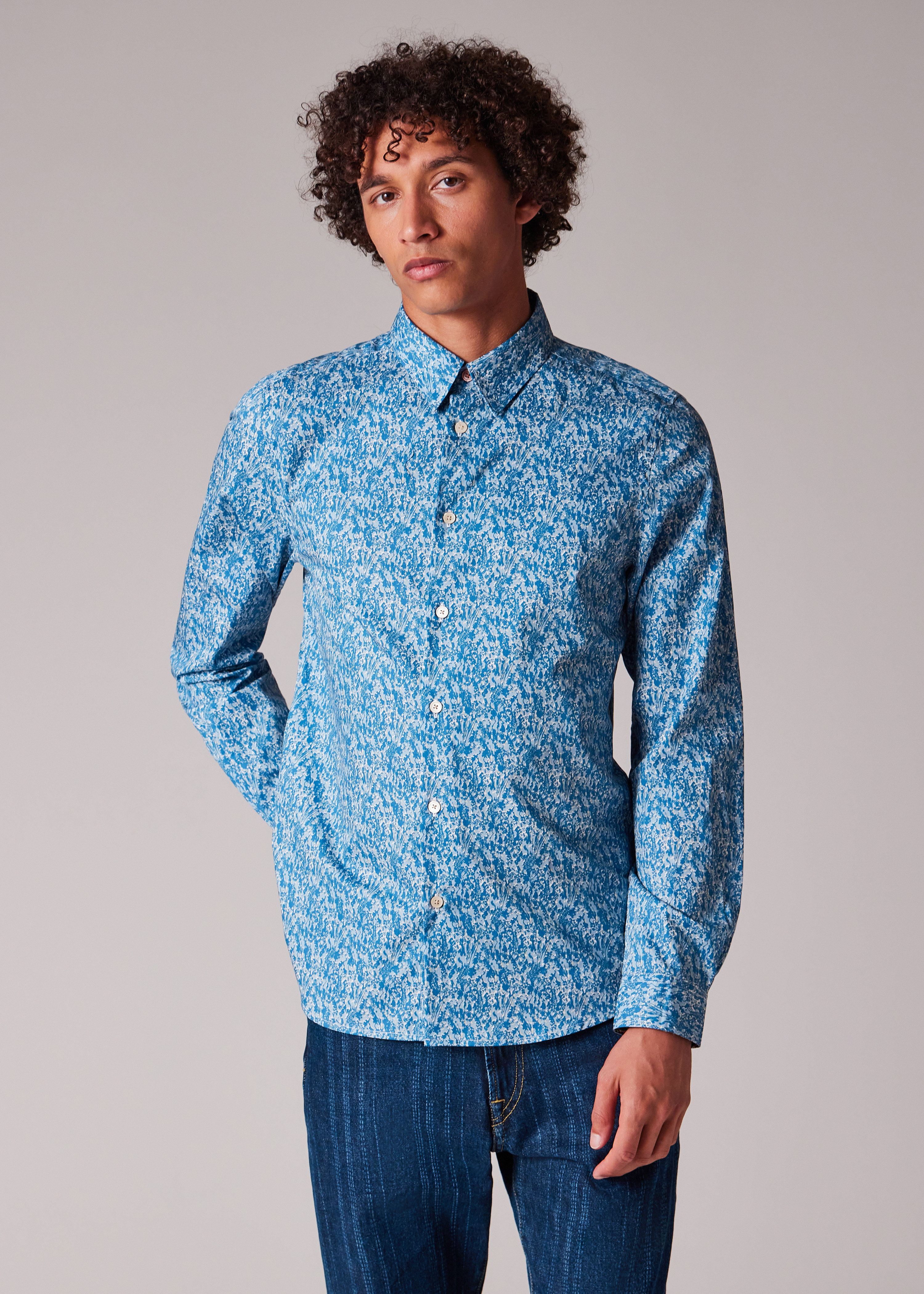 Blue 'Yarrow' Tailored-Fit Shirt - 3