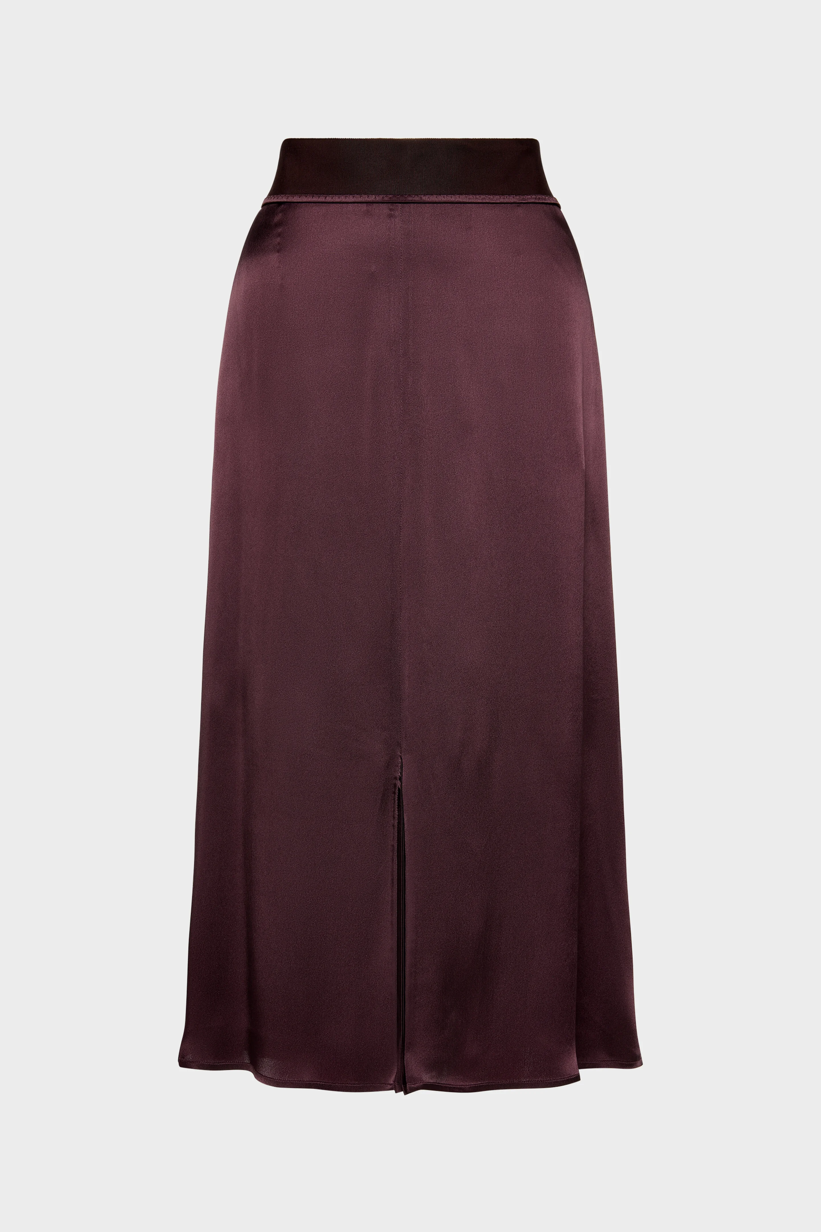 Washed Silk Satin Midi Skirt - 1