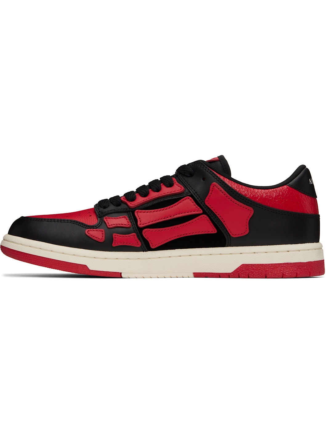 Black & Red Skel-Top Low Sneakers - 3