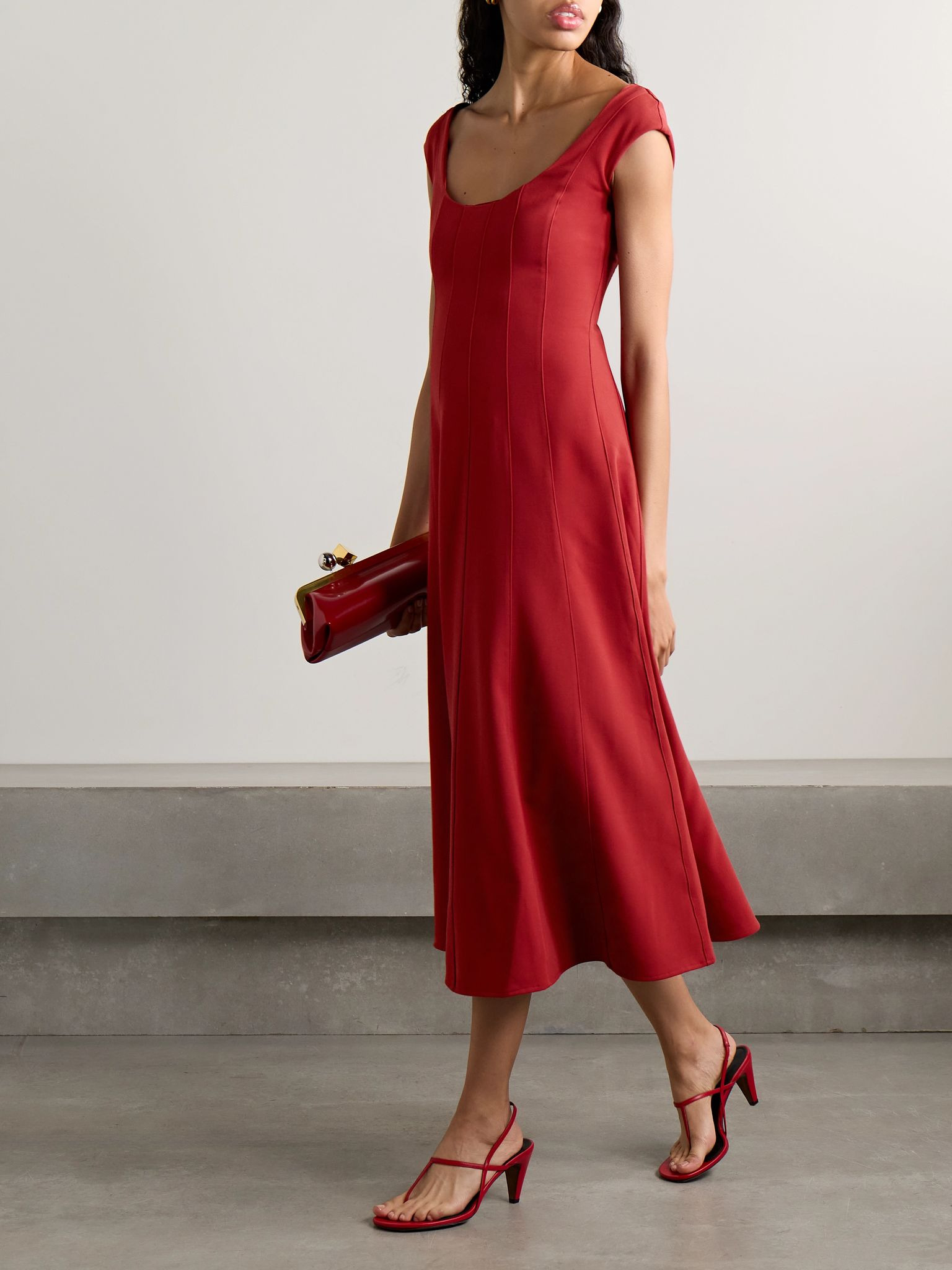 Charlotte woven midi dress Red - 2
