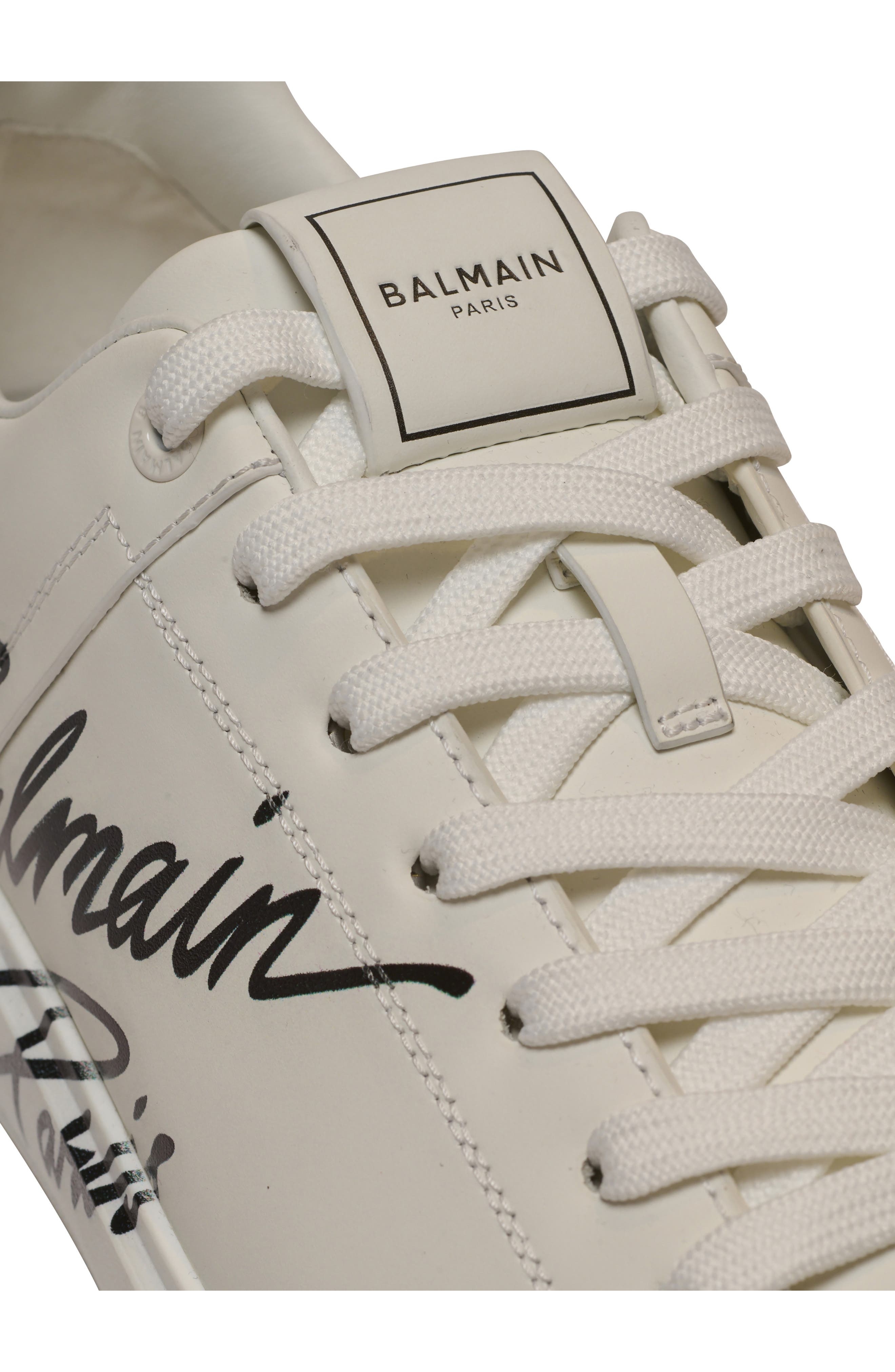 Balmain B-Court Low Top Sneaker in White at Nordstrom - 8