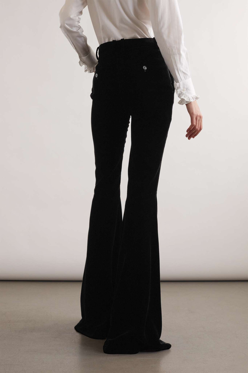 flared pants in cupro velvet 4