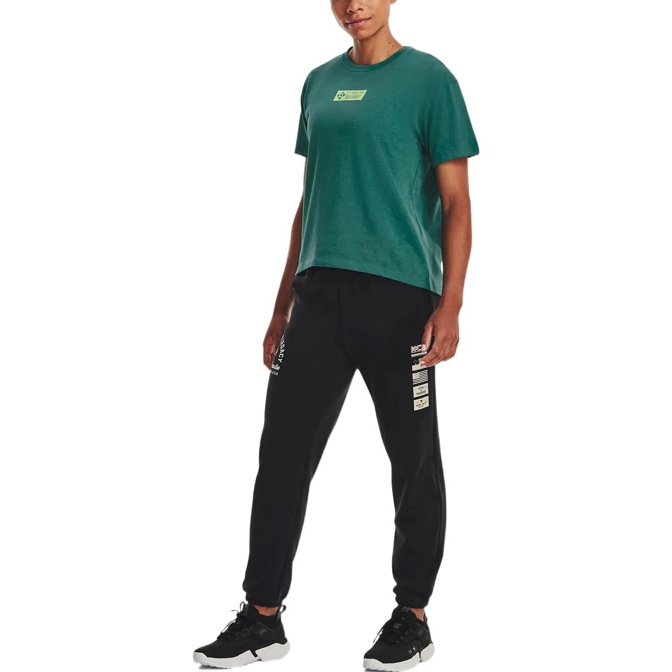 (WMNS) Under Armour Project Rock Globe T-shirt 'Coastal Teal' 1376917-722 - 5