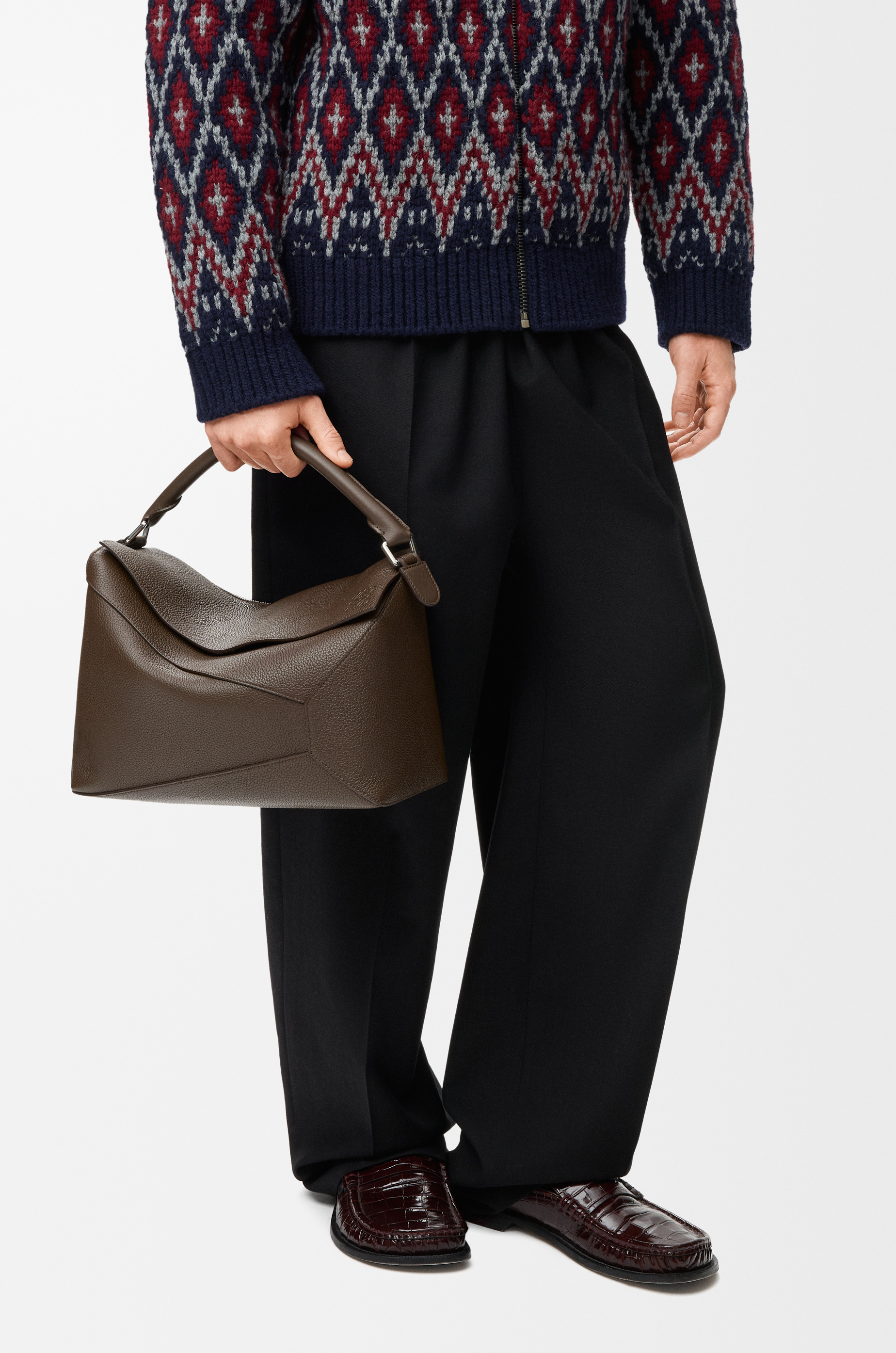 Large Puzzle Edge bag in grained calfskin - 2