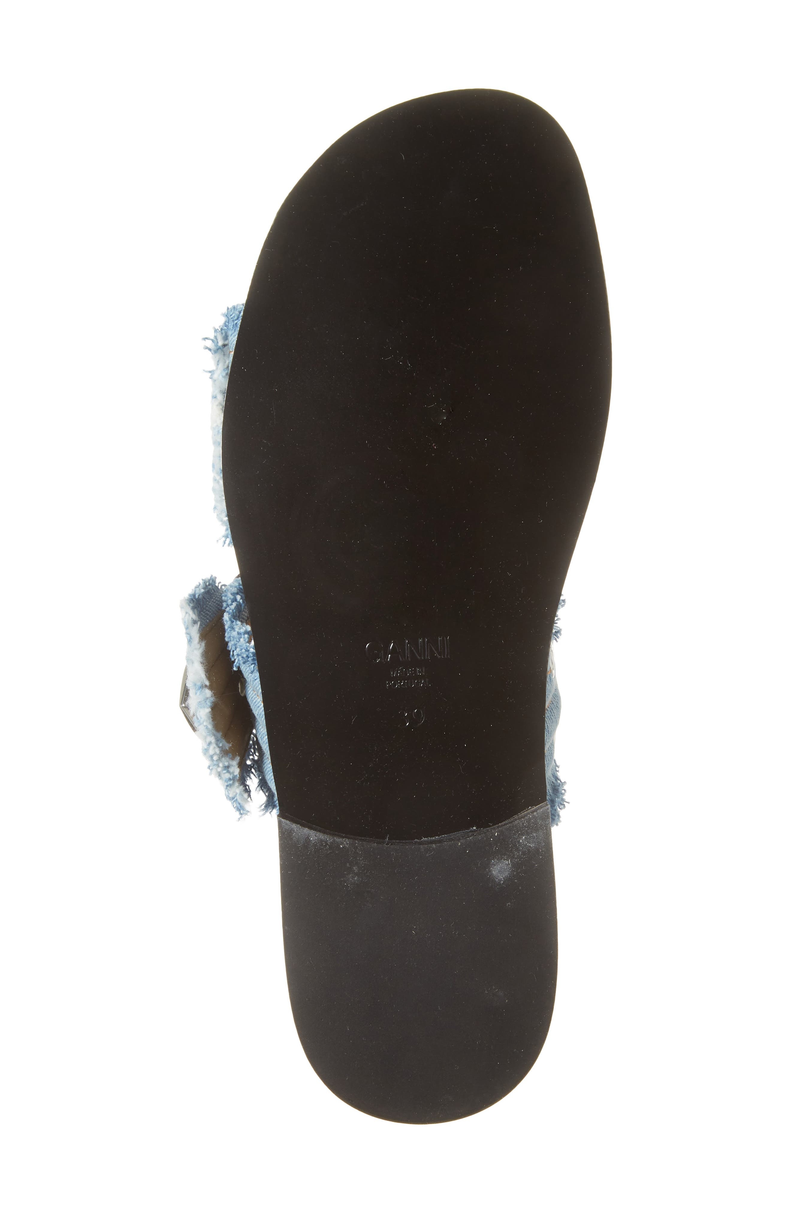 Ganni Buckle Slide Sandal in Faded Denim at Nordstrom - 6