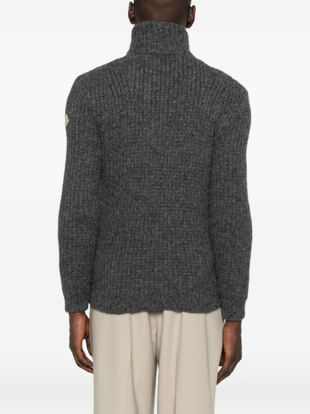 ribbed zip-up cardigan - 4